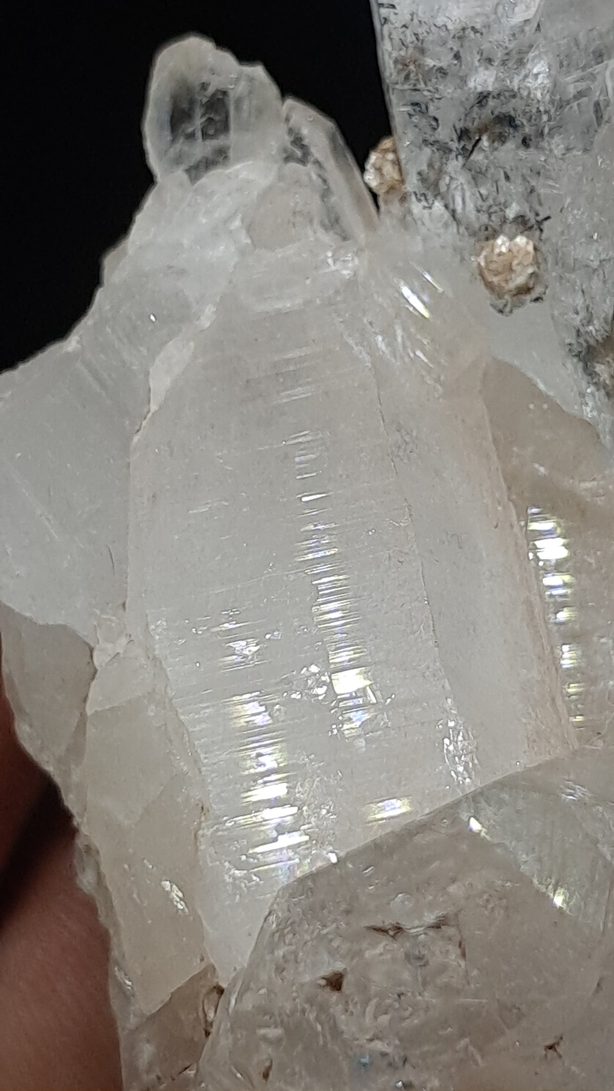Himalayan Clear Quartz (Kullu) Natural Cluster | Black Rutile Inclusions | Double Termination #CH91