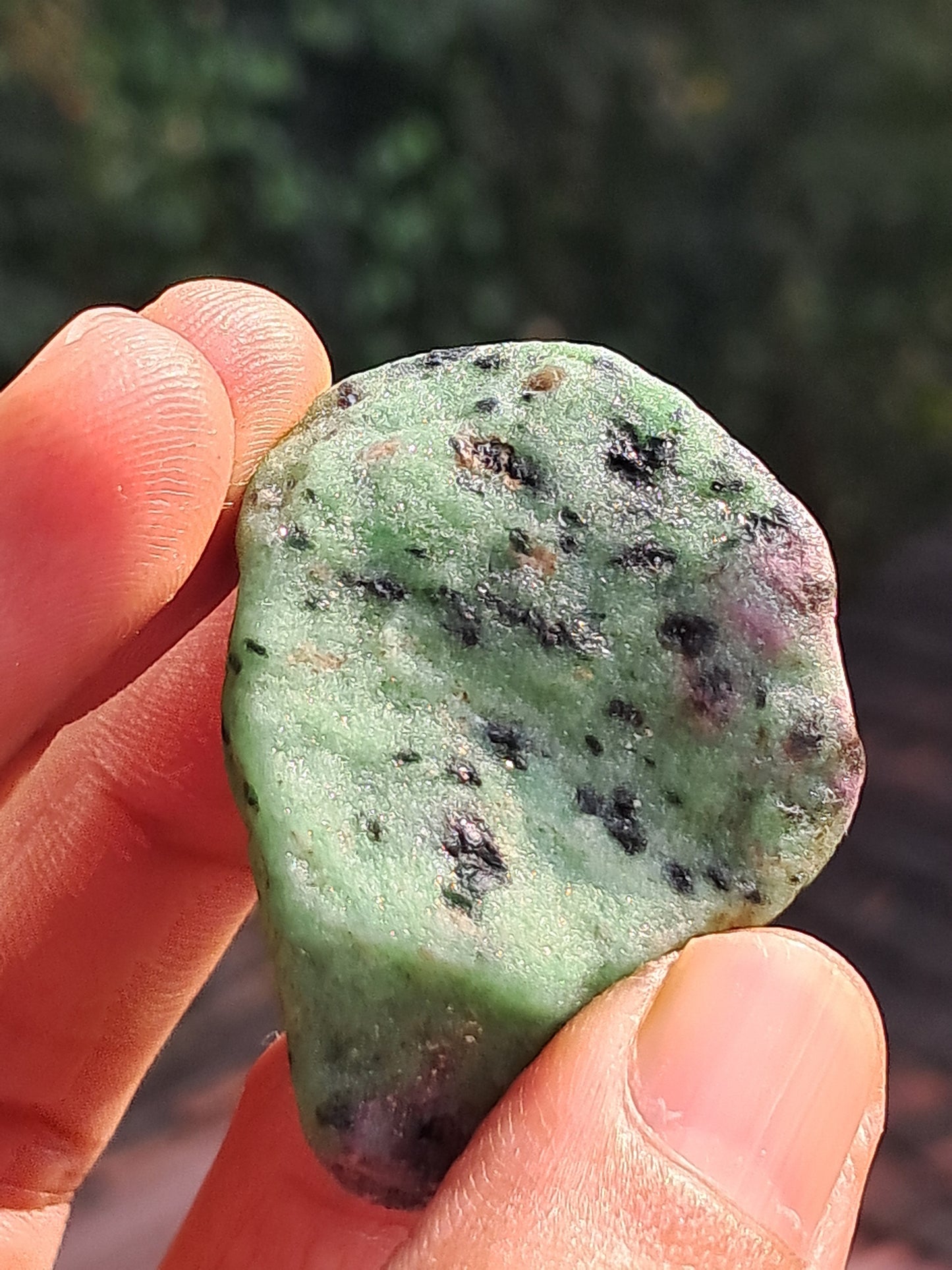 Ruby Zoisite w/ Hornblende (Tanzania) Rough Stone | Natural Specimen #RZ10