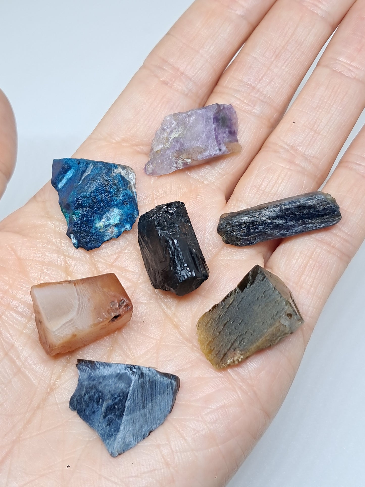 Set of 7 Small Rough Stones | Raw Crystals #RCS24