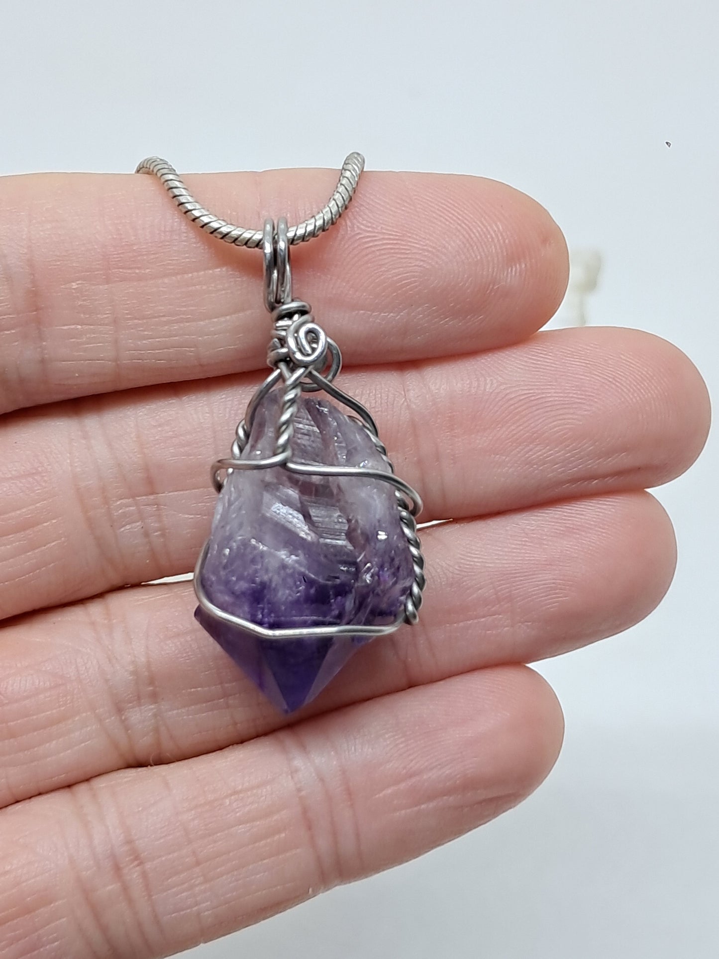Amethyst Pendant | Handcrafted Jewelry | Natural Crystal Point #JL46