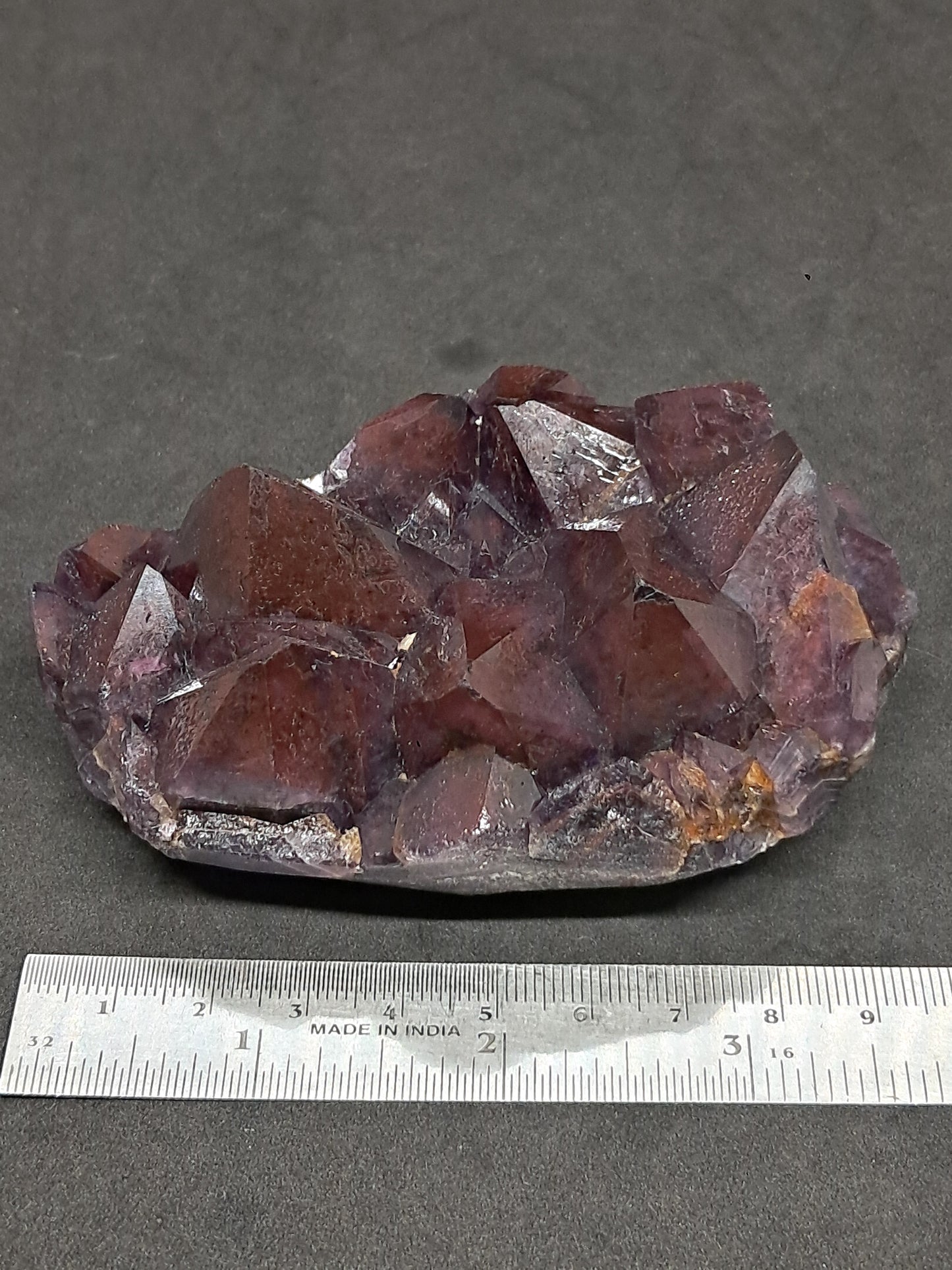 Amethyst Cluster w/ Hematite & Record Keepers (Madhya Pradesh) | Mineral Specimen | Natural Stone #AM8