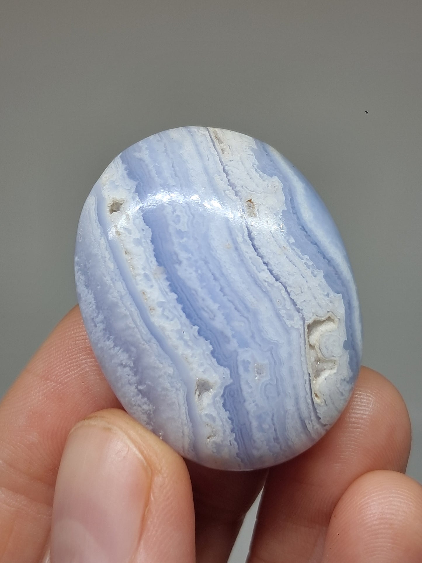 Blue Lace Agate Palmstone | Good Quality Natural Stone
