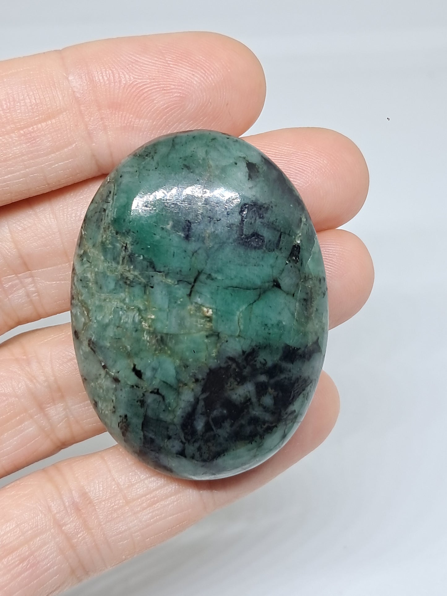 Piedra de palma esmeralda | Piedra pulida | Cristal natural n.° EM2