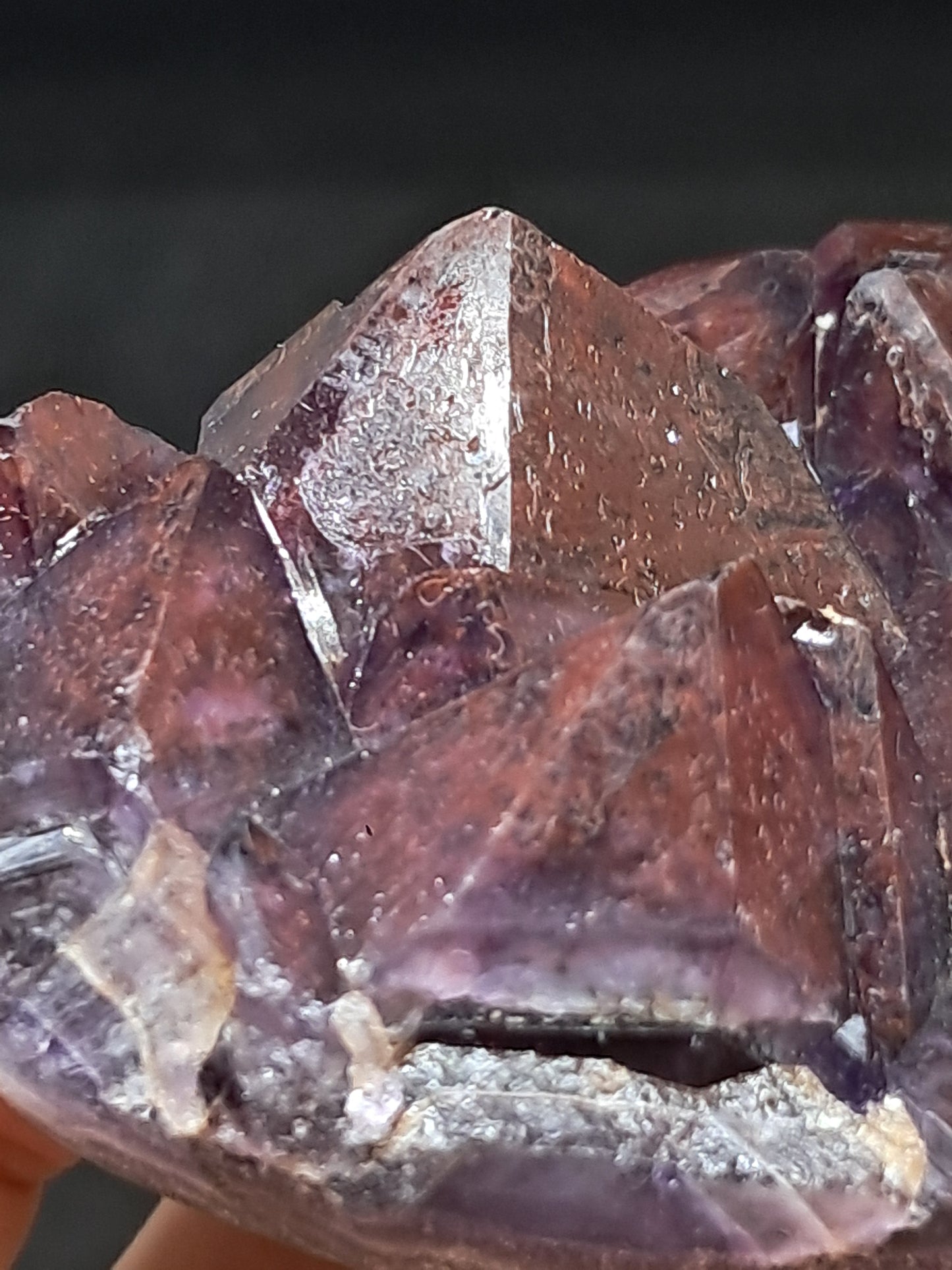 Amethyst Cluster w/ Hematite & Record Keepers (Madhya Pradesh) | Mineral Specimen | Natural Stone #AM8