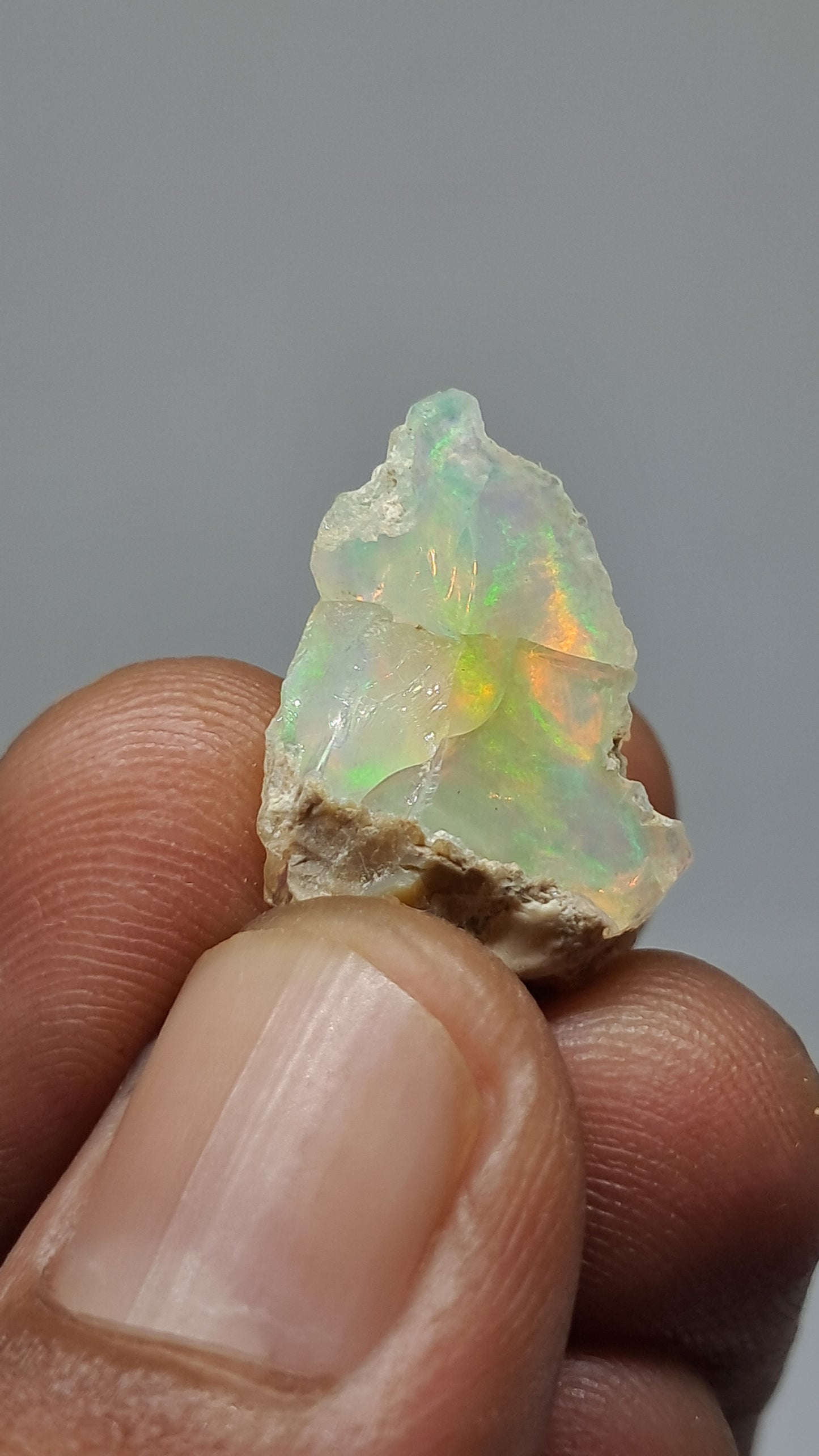 Natural Ethiopian Opal Rough | White Hydrophane Opal with Flashy Play of Color #OP24