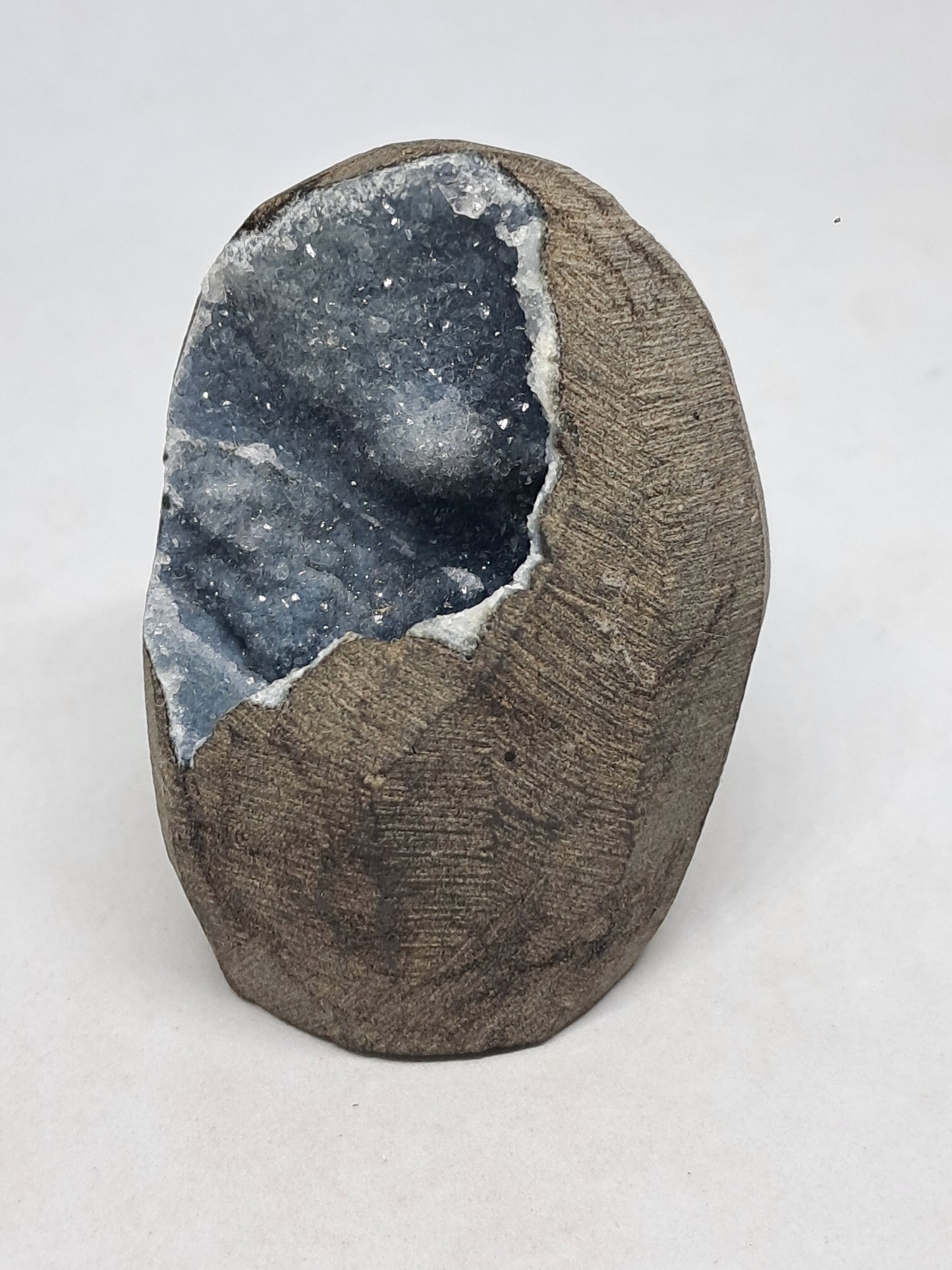 Grey / Blue Chalcedony in Basalt Geode (Nashik) | Natural Crystal | Rare Mineral #BC12