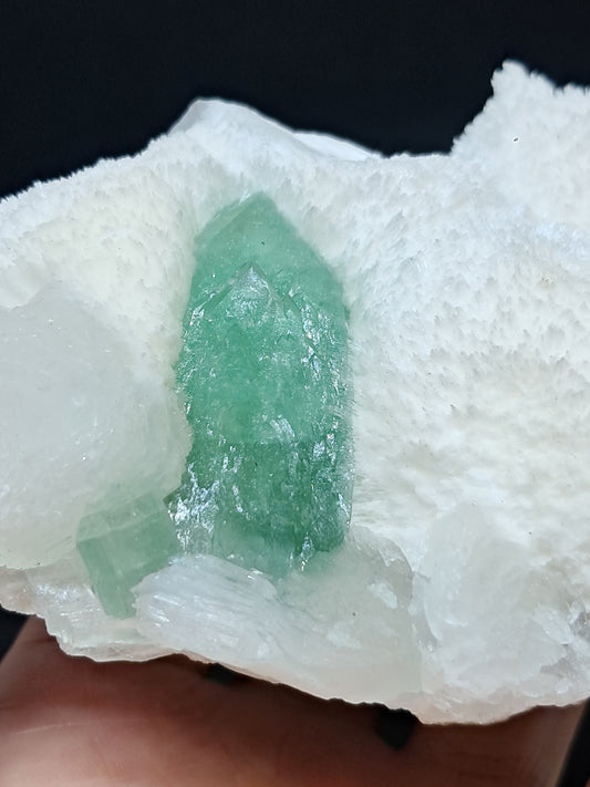 Green Apophyllite (Fluorapophyllite) and Stilbite on Mordenite #GA4