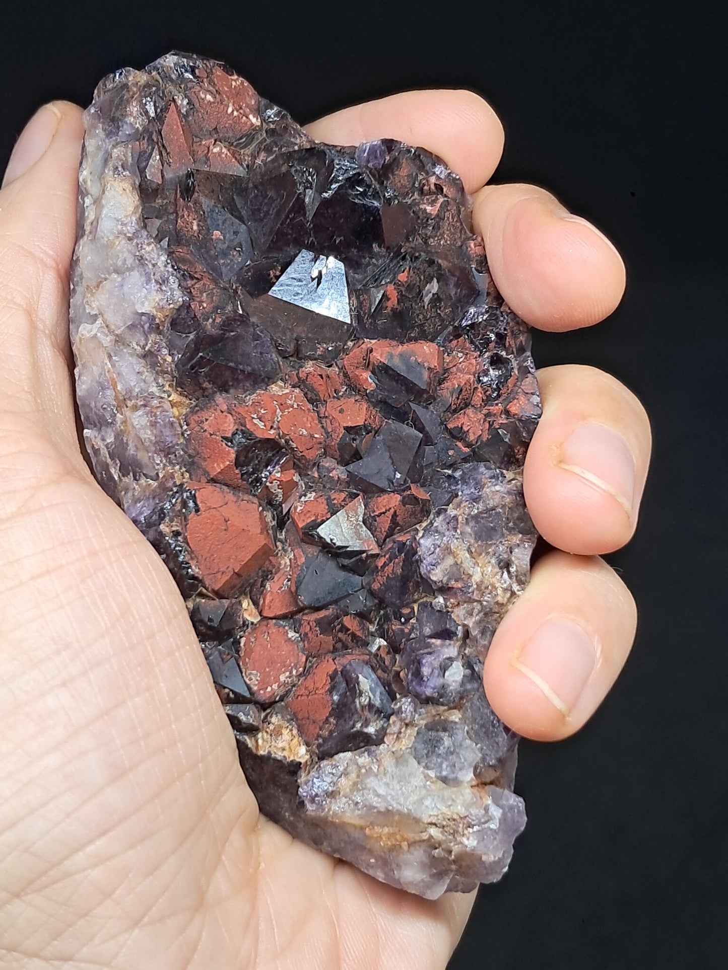 Amethyst w/ Hematite Cluster (Madhya Pradesh) | Mineral Specimen | Natural Stone #AM7