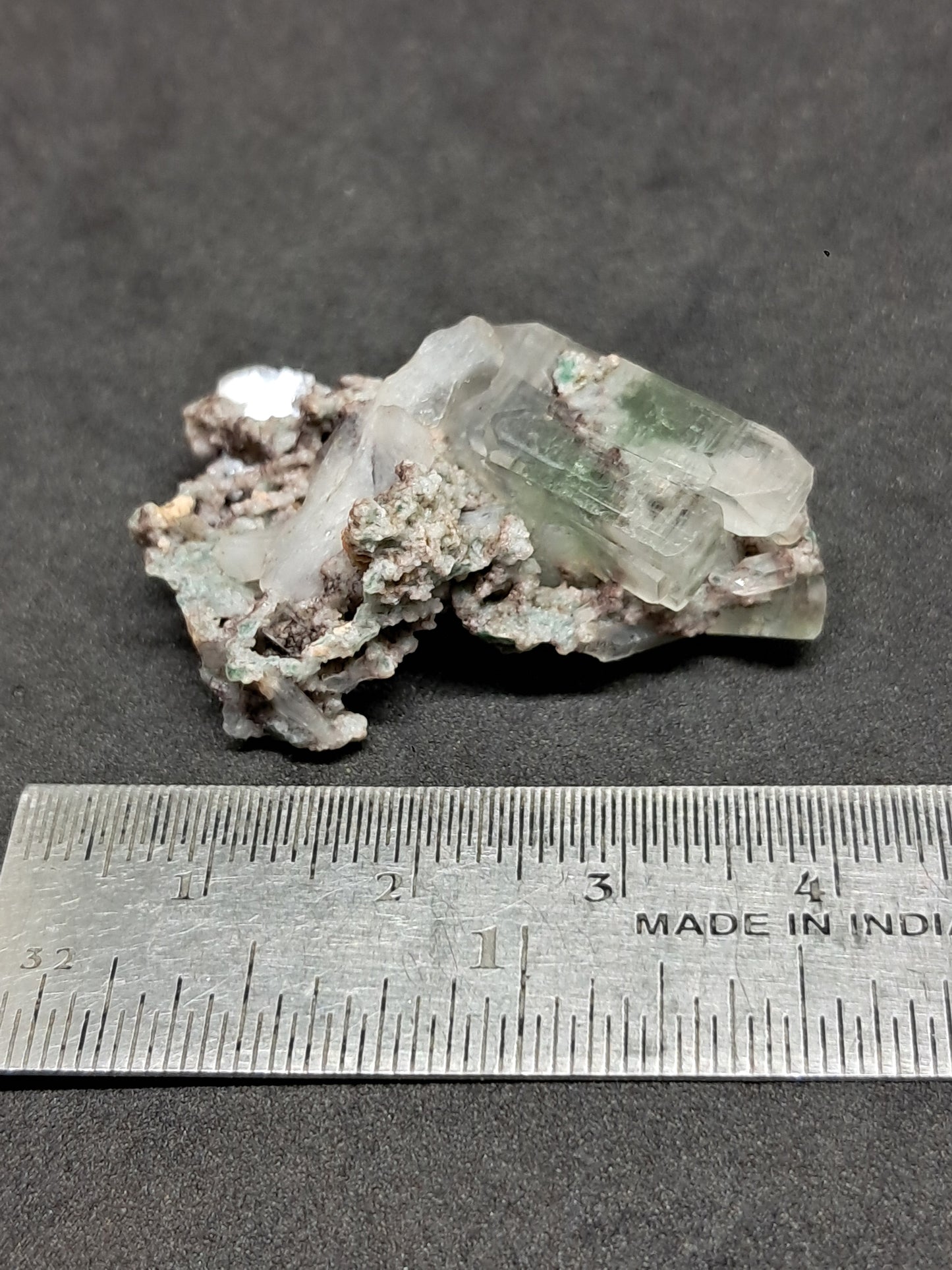 Green Apophyllite w/ Stilbite (Fluorapophyllite) (Ajanta) Natural Crystal | Mineral Specimen #GA42