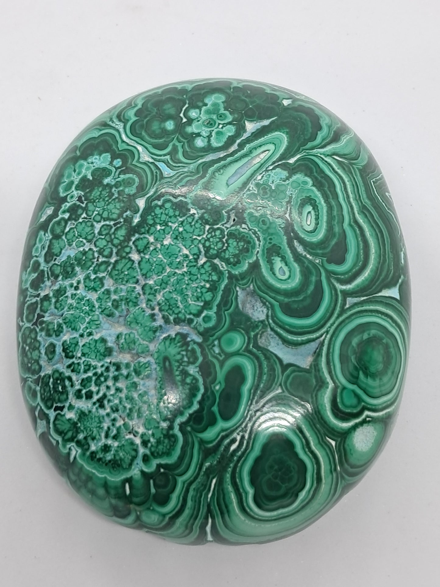 Malaquita con crisocola | Mitad pulida, mitad bruta | Piedra natural | Tamaño grande | Hermosos diseños #CM18