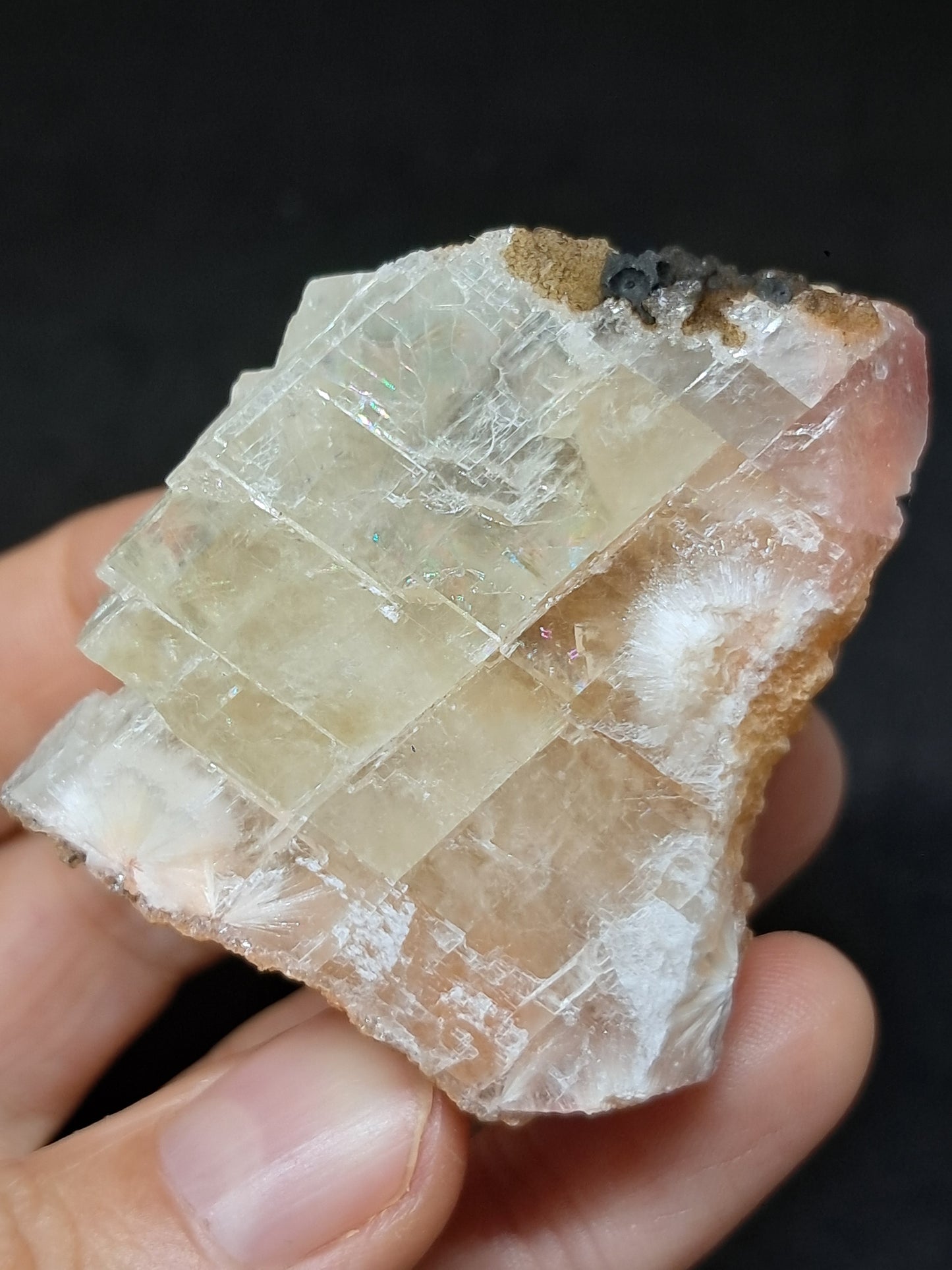 Calcita rojiza/rosa con mesolita *Hallazgo raro* (Pithampur) Cristal natural | Piedra en bruto | Espécimen mineral #CA36