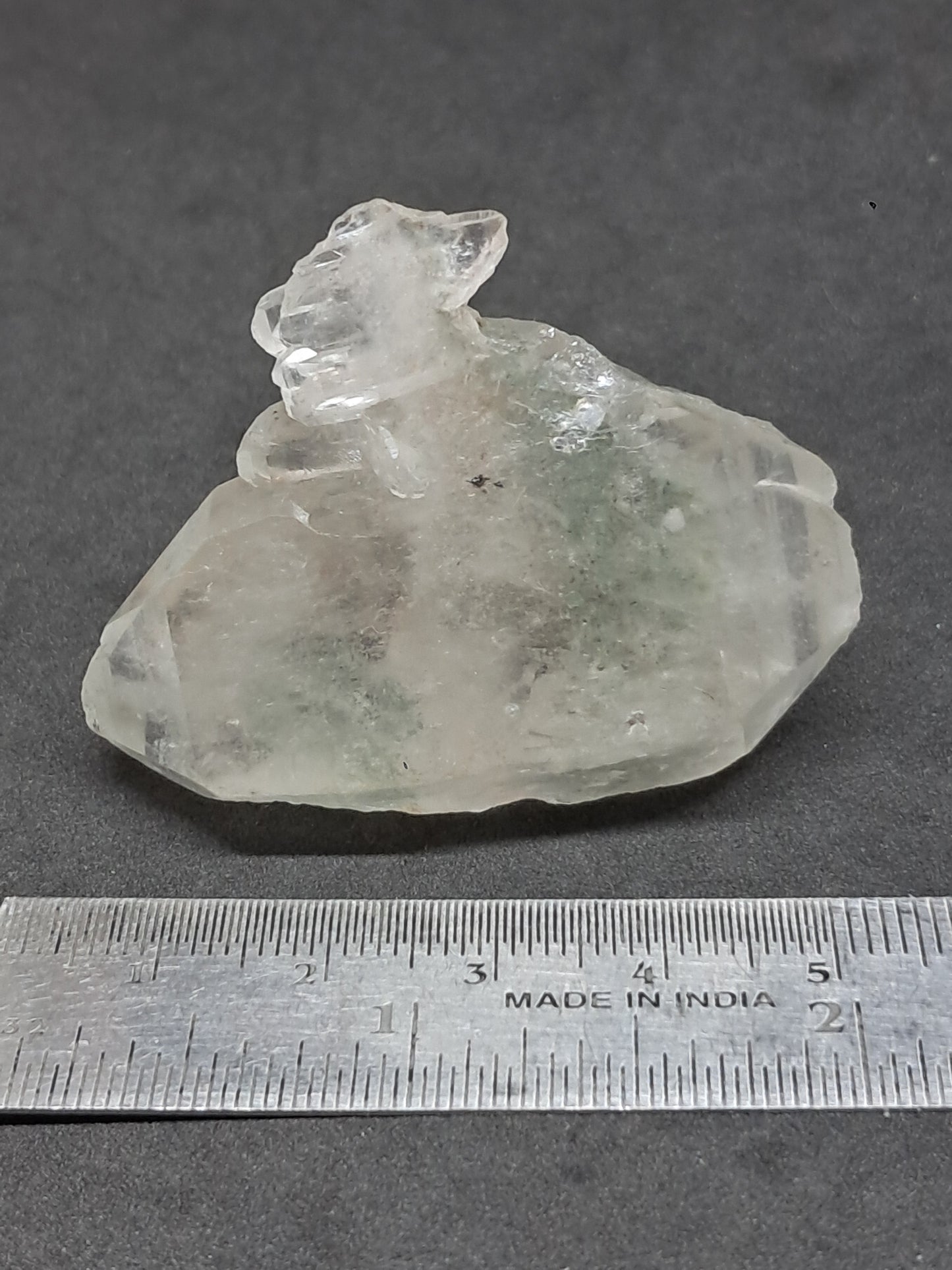 Punta natural de cuarzo fantasma de clorita (Karur) | Cristal chamánico de jardín #CQ67