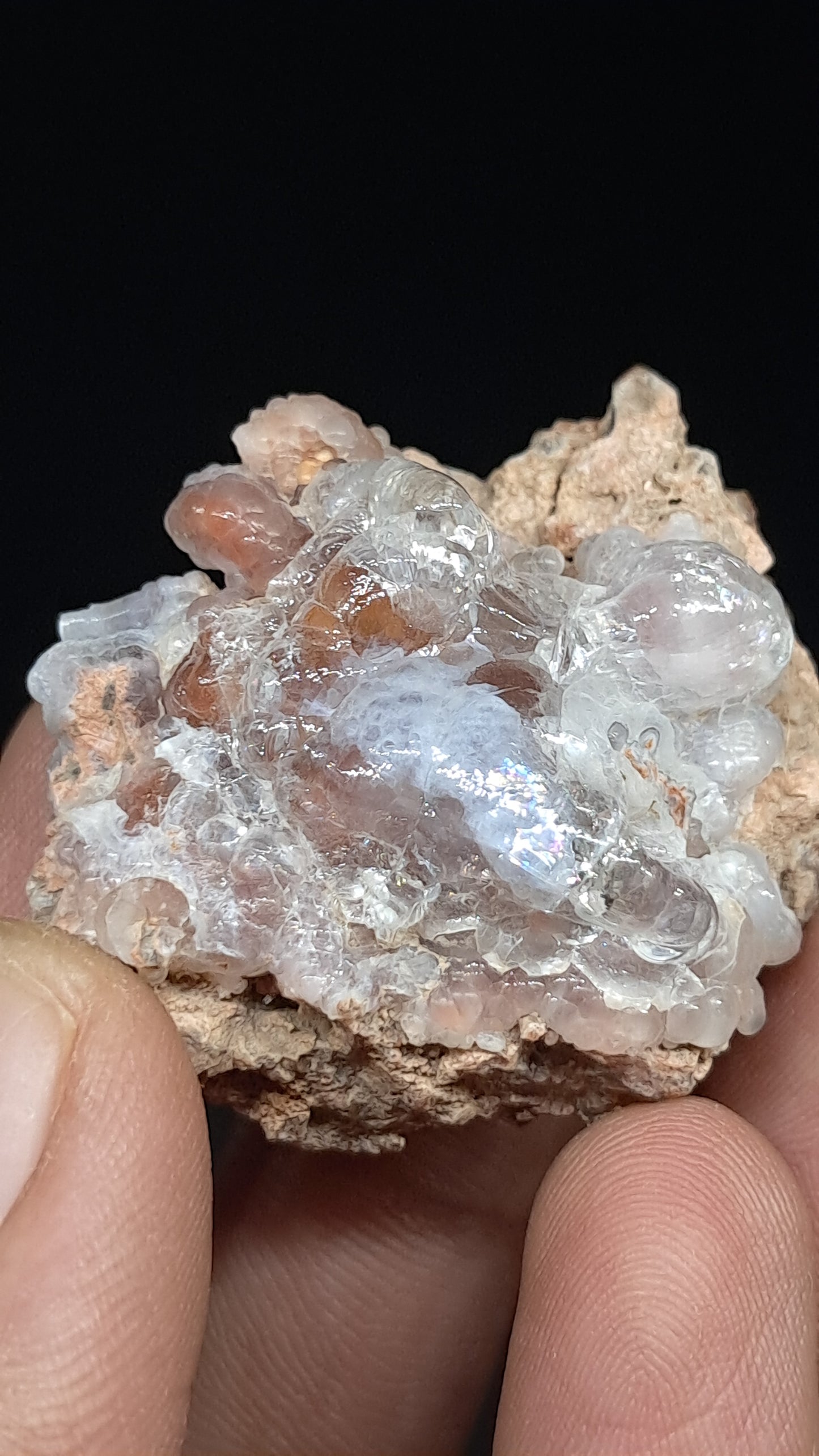 Hyalite Opal on Matrix (Mexico) Rough Crystal Stone | UV-Reactive Mineral Specimen #OH4
