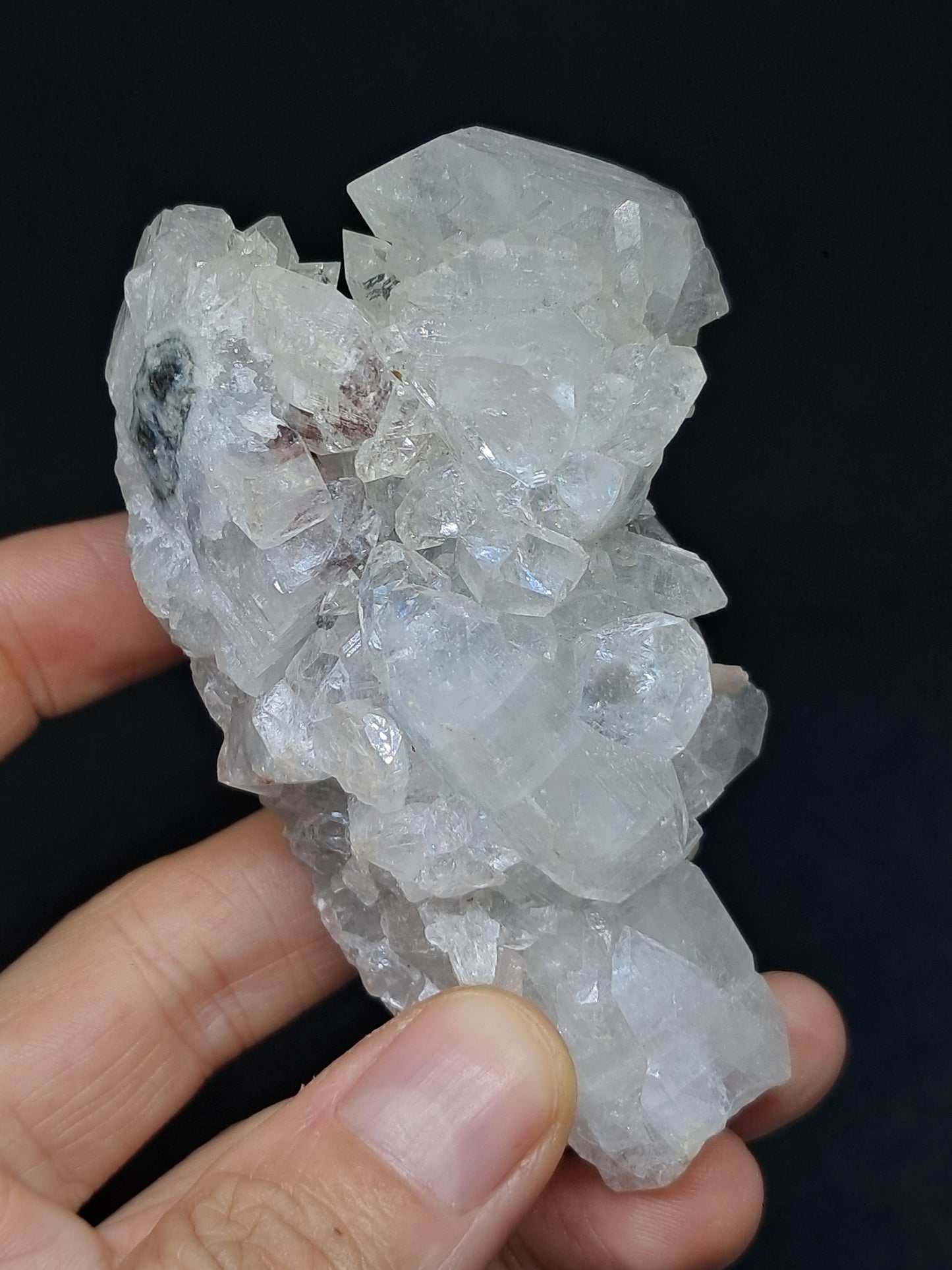 Clear Apophyllite w/ Stilbite  (Ajanta) Natural Crystal Cluster | Mineral Specimen #AP21eb