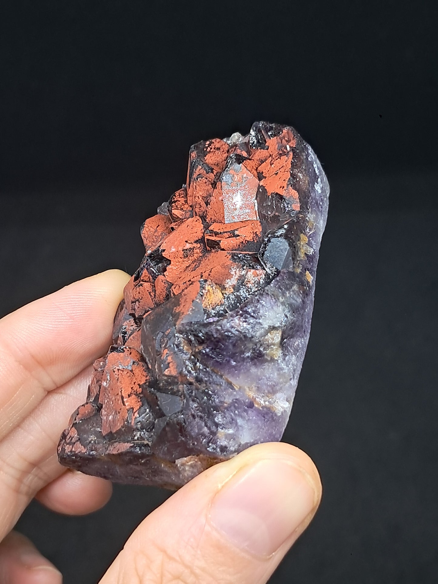 Amethyst w/ Hematite Cluster (Madhya Pradesh) | Mineral Specimen | Natural Stone #AM6