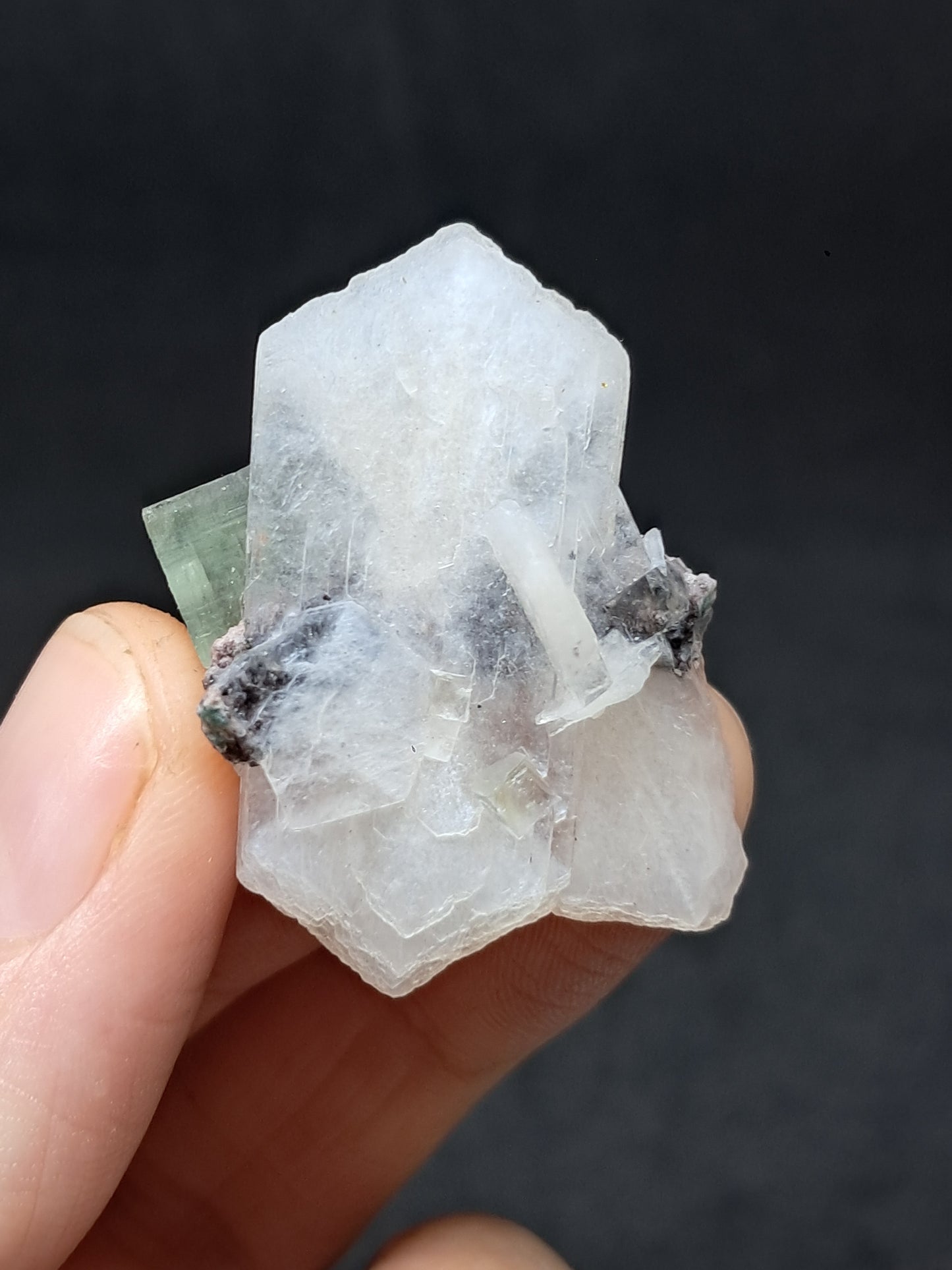 Apofilita Verde con Estilbita (Fluorapofilita) (Ajanta) Cristal Natural | Muestra Mineral #GA35