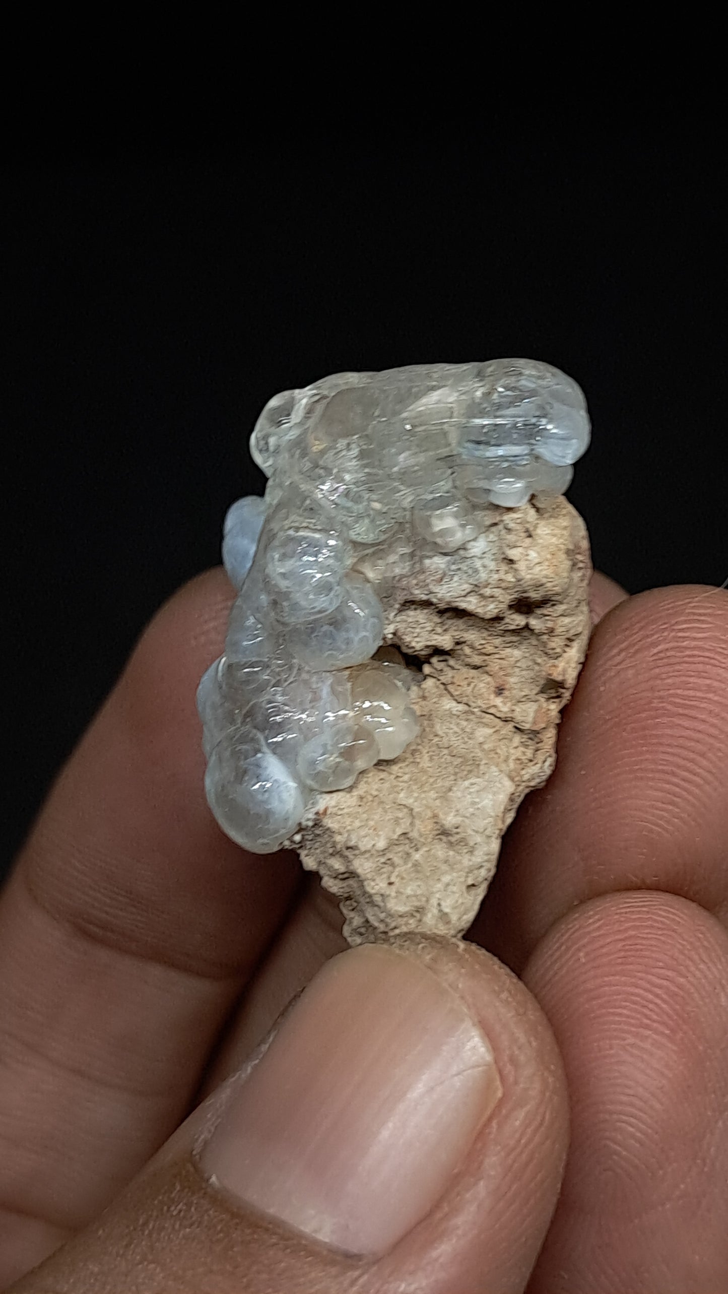 Hyalite Opal on Matrix (Mexico) Rough Crystal Stone | UV-Reactive Mineral Specimen #OH2