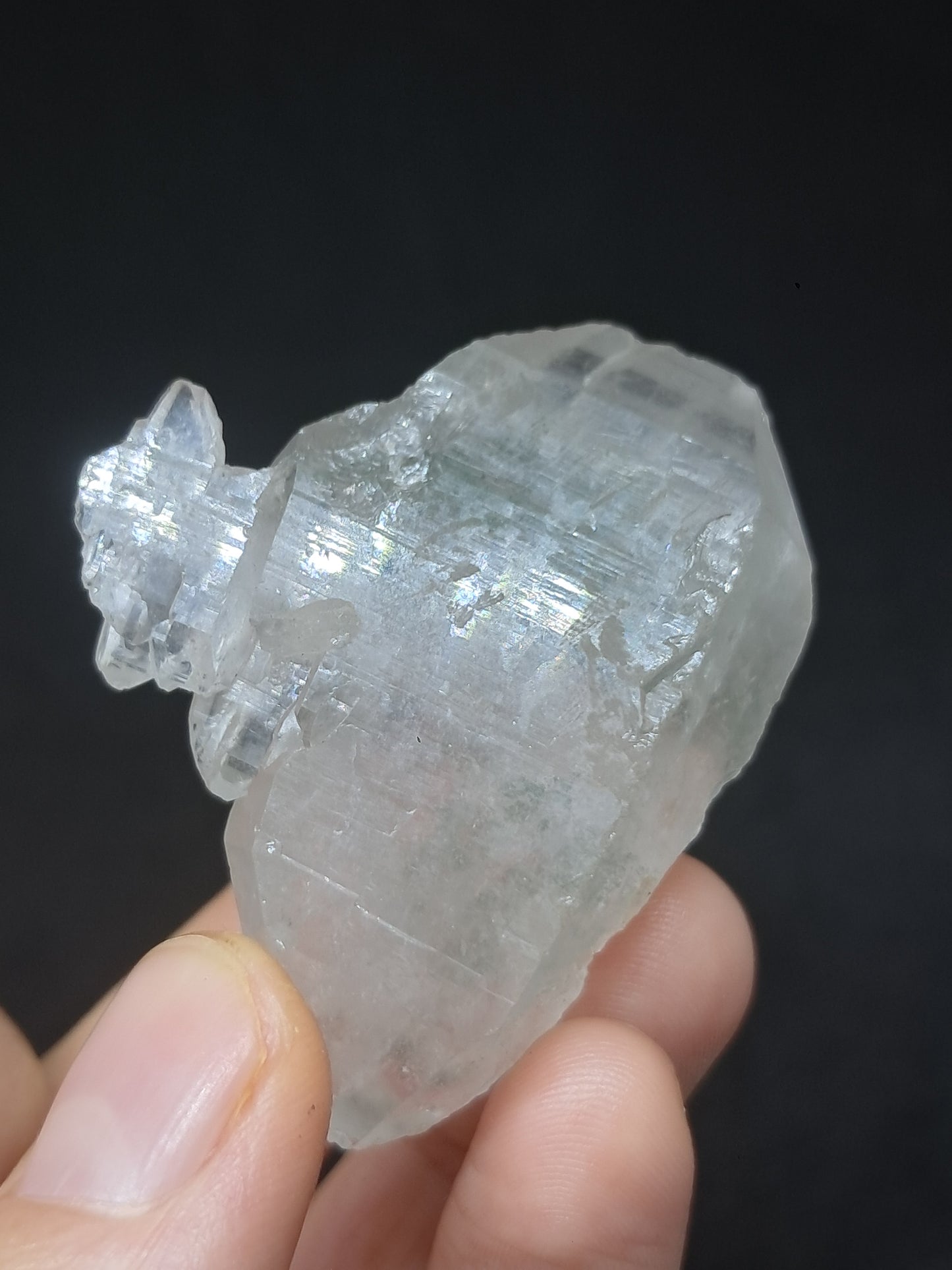 Punta natural de cuarzo fantasma de clorita (Karur) | Cristal chamánico de jardín #CQ67