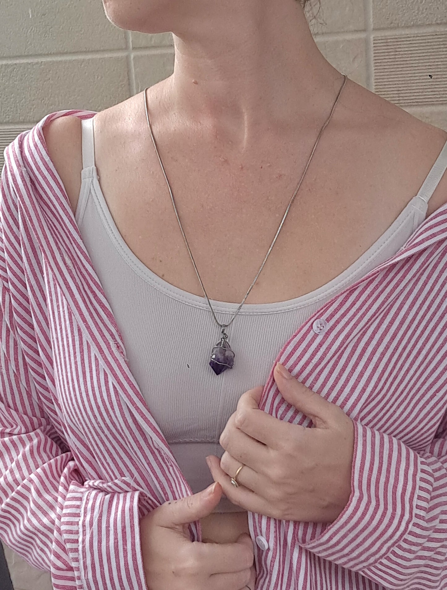 Amethyst Pendant | Handcrafted Jewelry | Natural Crystal Point #JL46