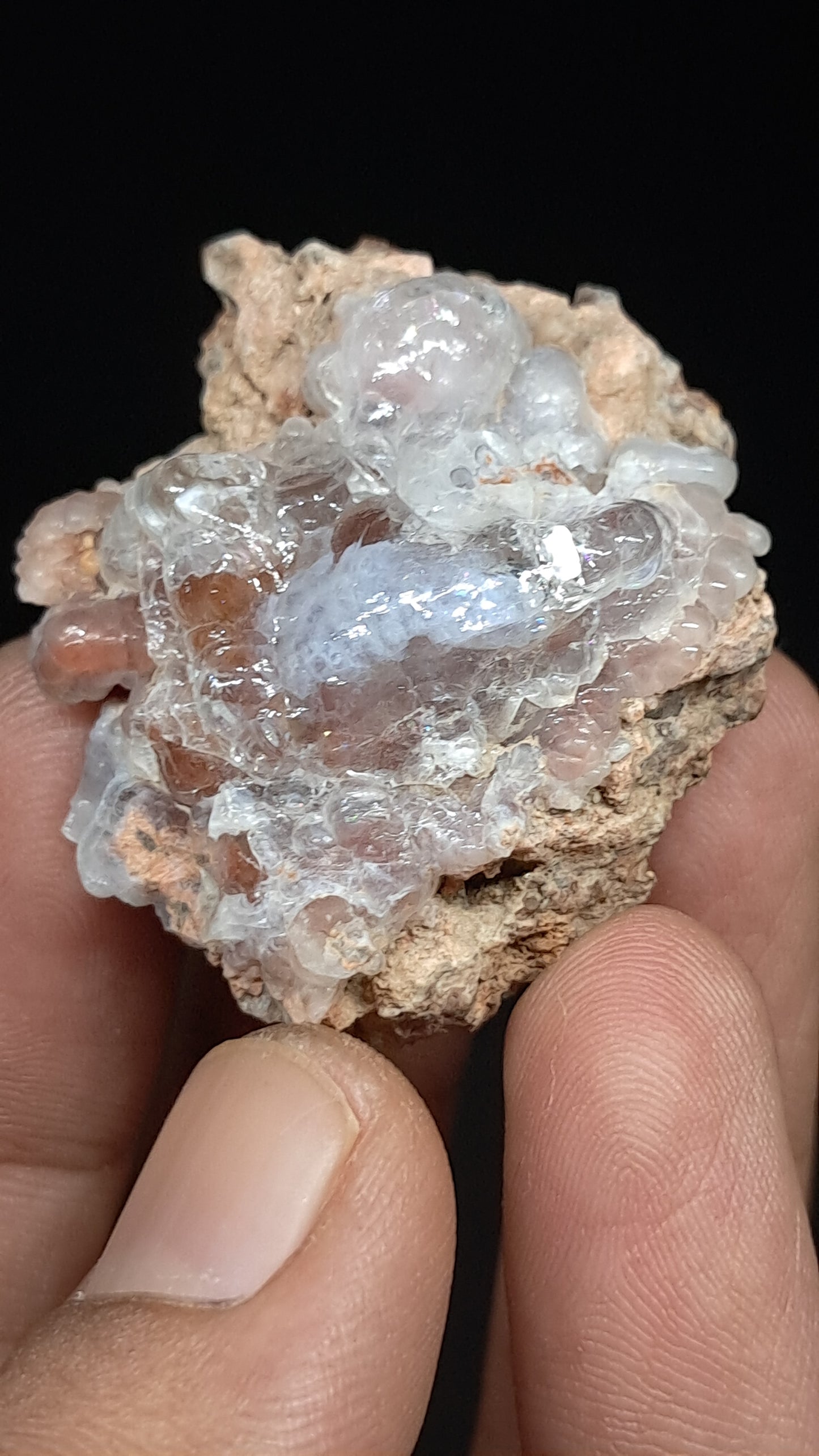 Hyalite Opal on Matrix (Mexico) Rough Crystal Stone | UV-Reactive Mineral Specimen #OH4