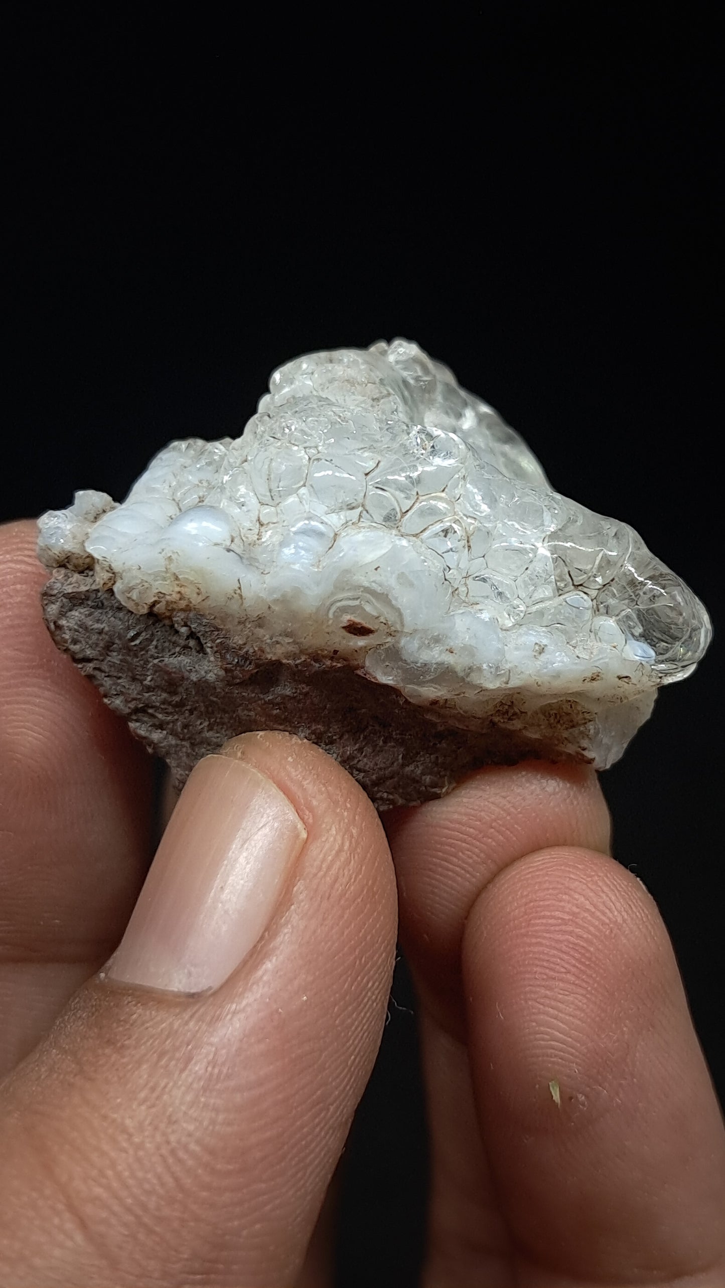Hyalite Opal on Matrix (Mexico) Rough Crystal Stone | UV-Reactive Mineral Specimen #OH6
