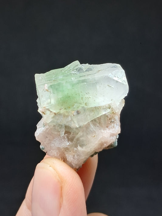 Apofilita Verde con Estilbita (Fluorapofilita) (Ajanta) Cristal Natural | Muestra Mineral #GA34