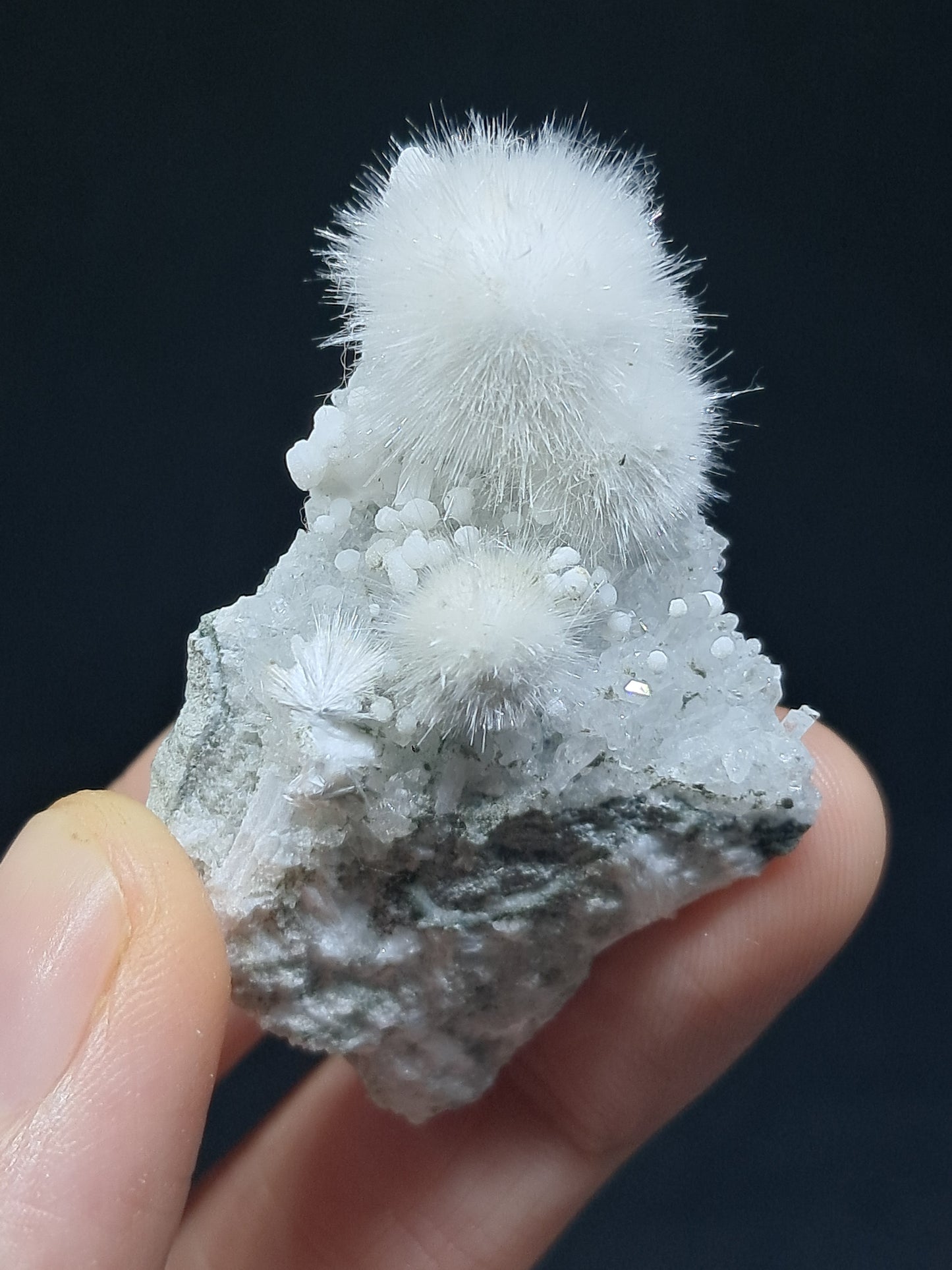 Okenite w/ Gyrolite and Quartz on Matrix (Mumbai) Mineral Specimen | Collector Grade | Natural Crystal #OK22