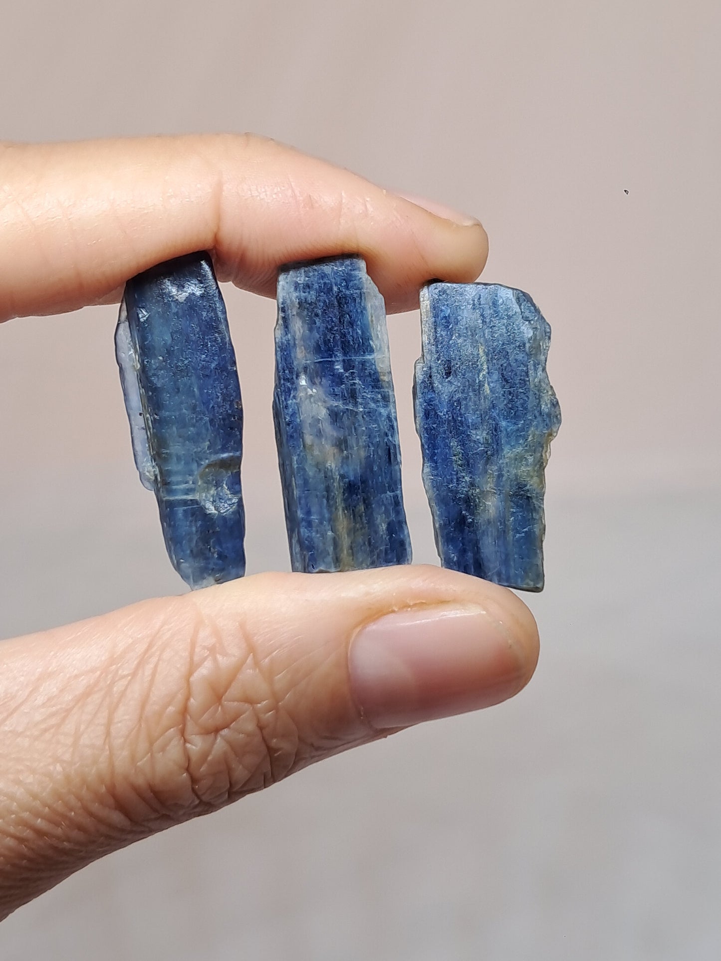 Set of 3 Blue Kyanites (Nepal) Natural Crystals #KY24