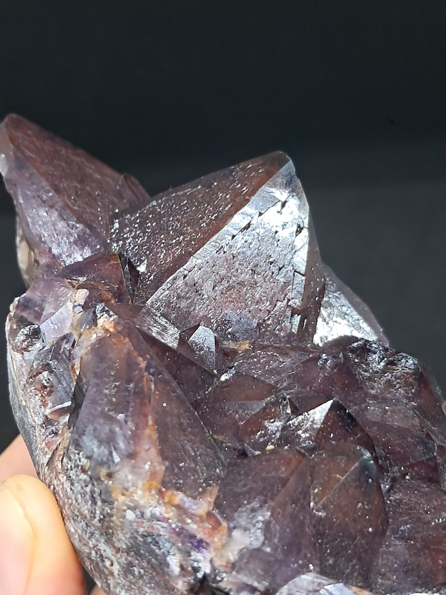 Amethyst Cluster w/ Hematite Inclusions & Record Keepers (Madhya Pradesh) | Mineral Specimen | Natural Stone #AM9