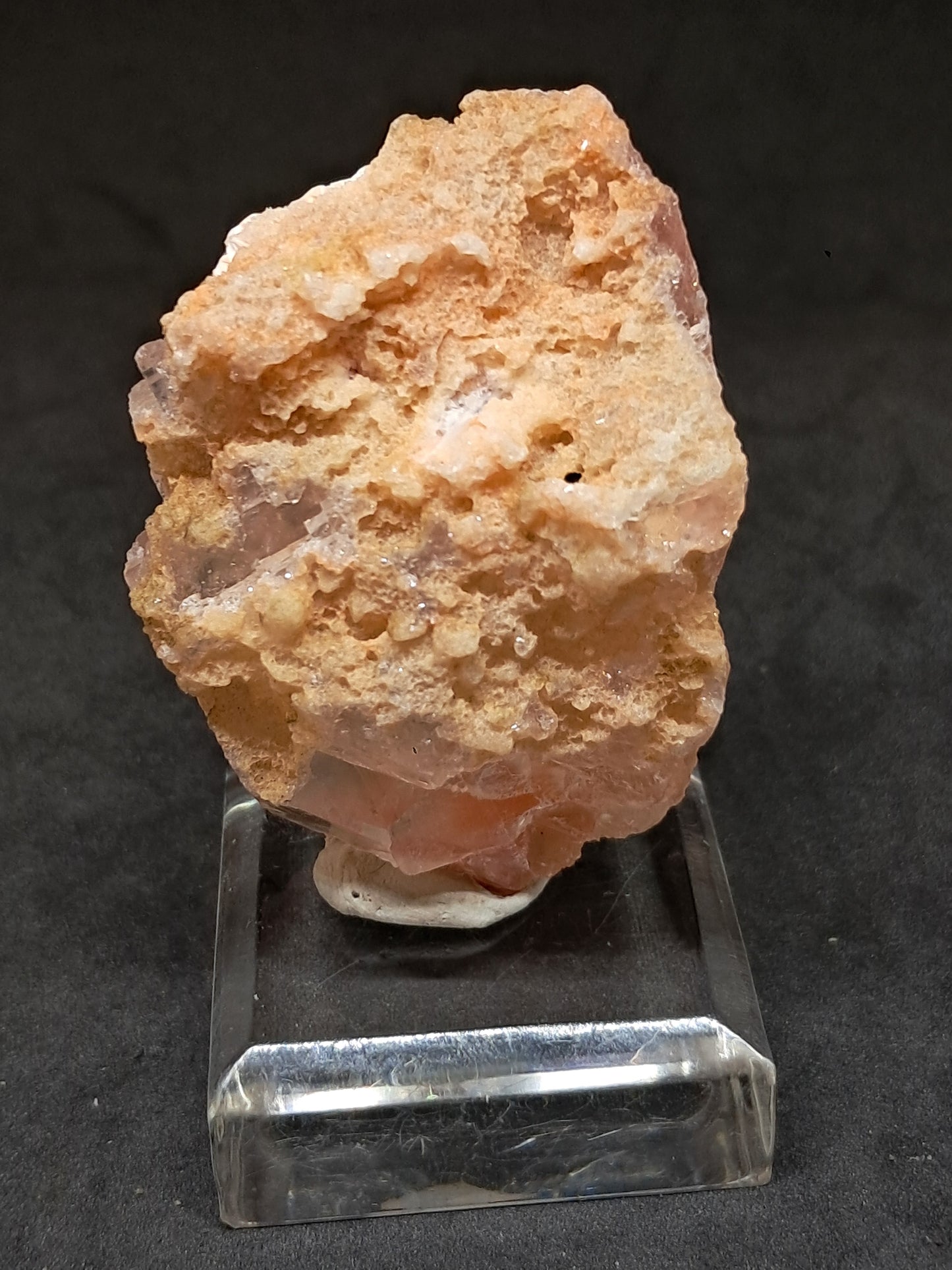 Calcita rojiza/rosa con mesolita *Hallazgo raro* (Pithampur) Cristal natural | Piedra en bruto | Muestra de mineral #CA30
