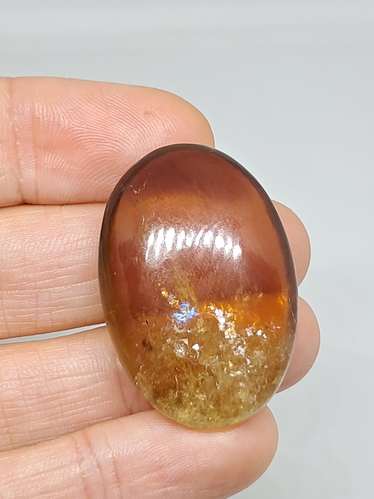 Palmstone de Citrino Natural | Piedra Pulida | Amarillo Ahumado | Alta Calidad