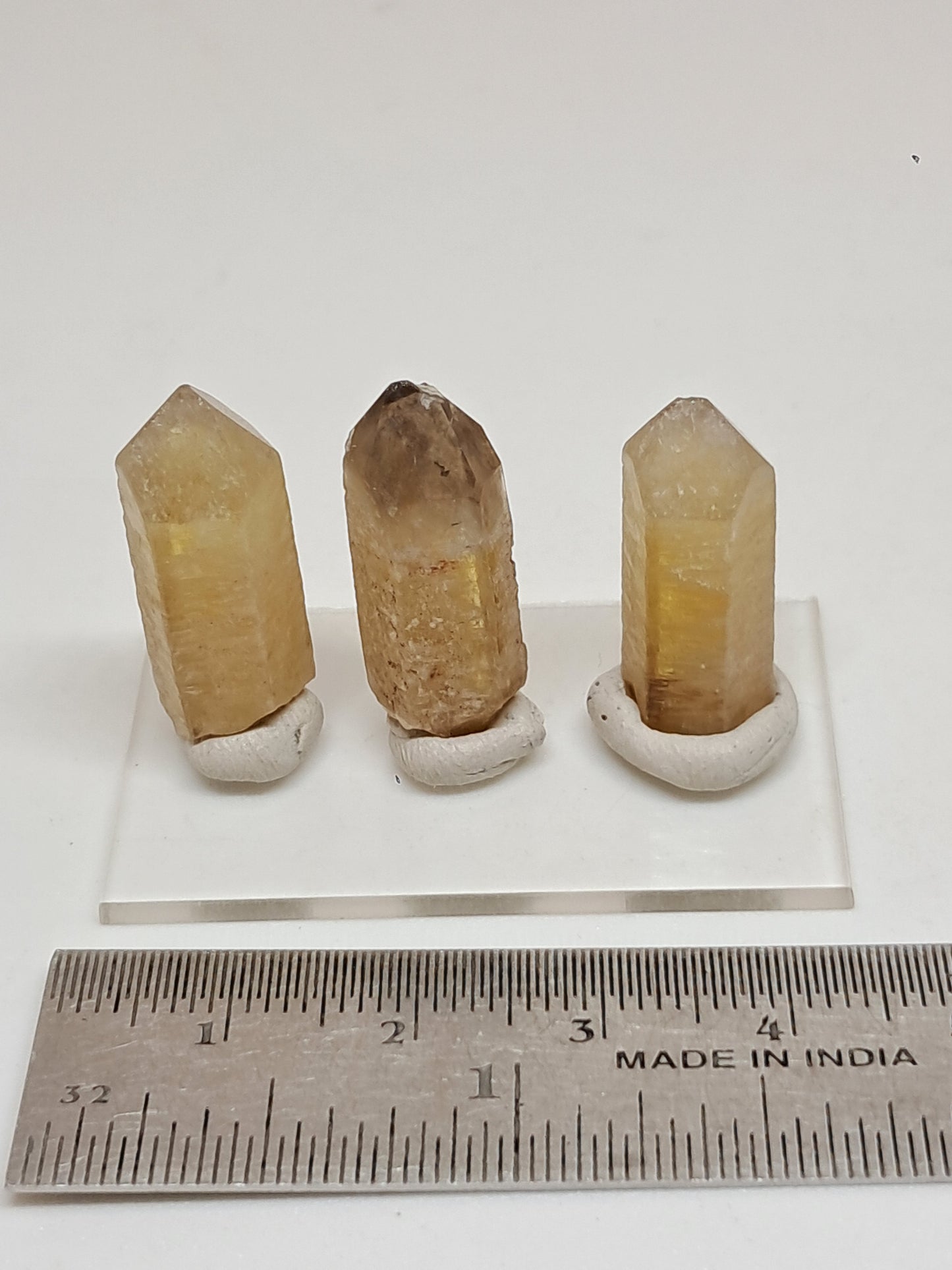 Set of 3 Natural Citrine Crystal Points w/ Phantoms (Karur) #CTN35