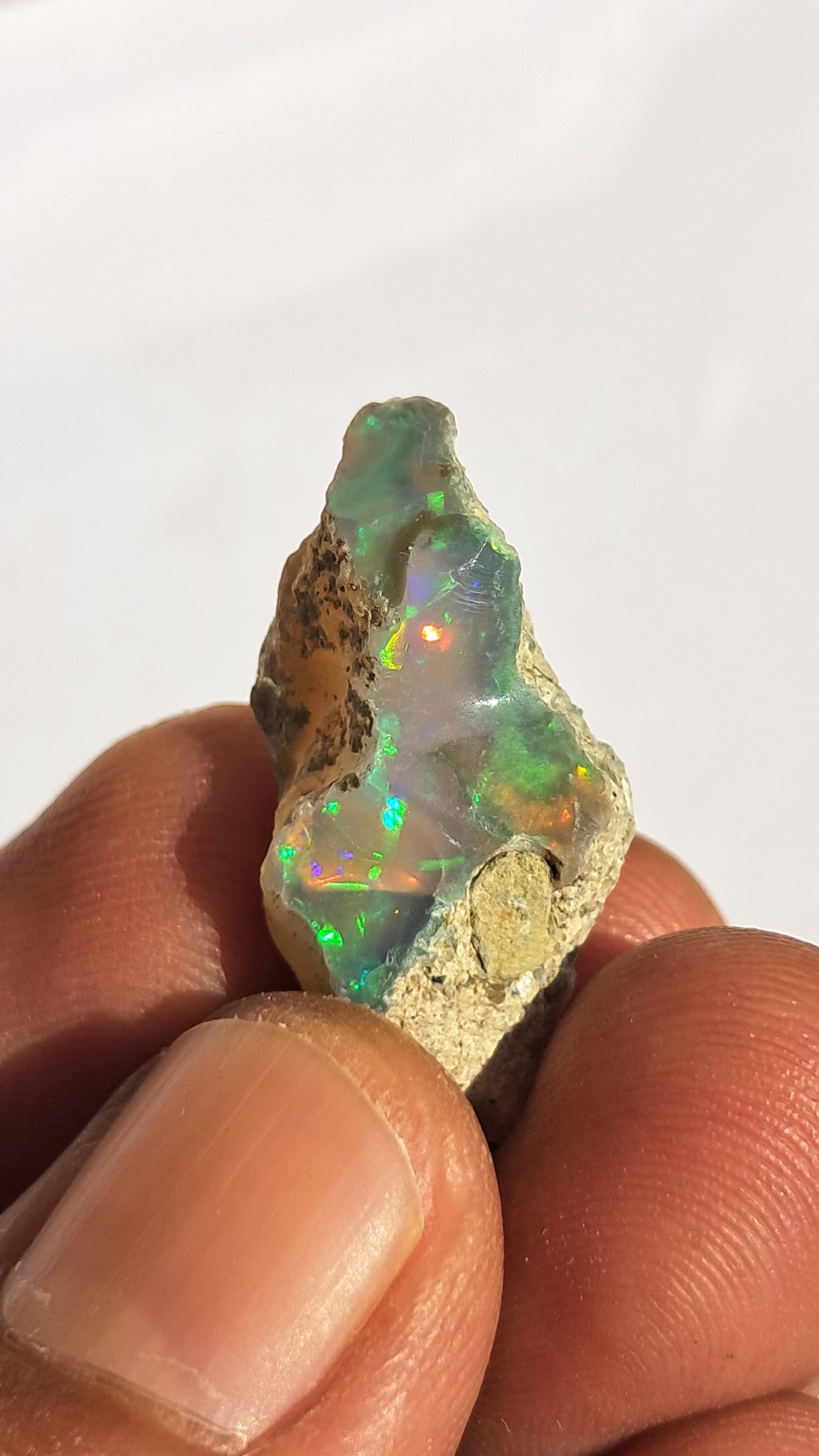 Natural Ethiopian Opal Rough | White Hydrophane Opal with Bright Play of Color #OP14