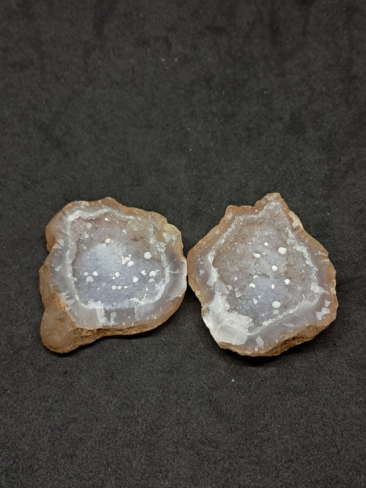 Quartz Geode w/ White Fluorite Balls (Ajanta) Rough Stone | Natural Crystal #GD25