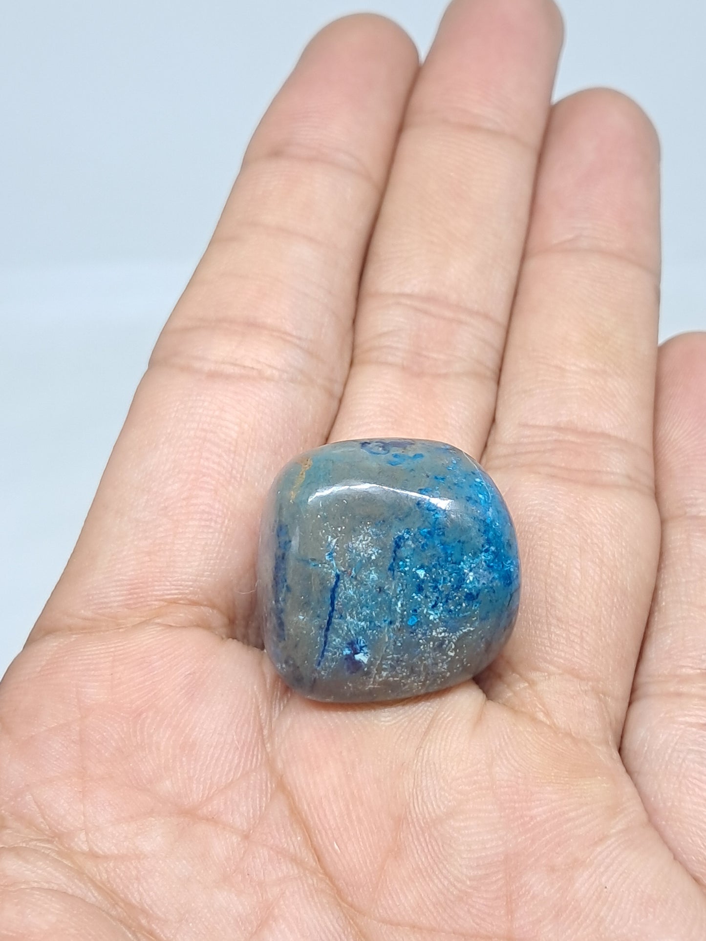 Chrysocolla w/ Azurite, Shattuckite Tumbled | Polished Natural Stone #CM15