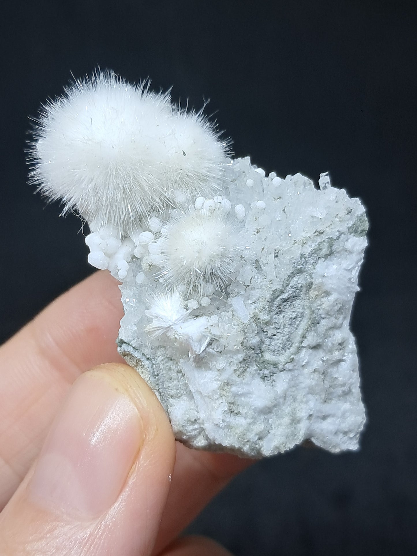 Okenite w/ Gyrolite and Quartz on Matrix (Mumbai) Mineral Specimen | Collector Grade | Natural Crystal #OK22