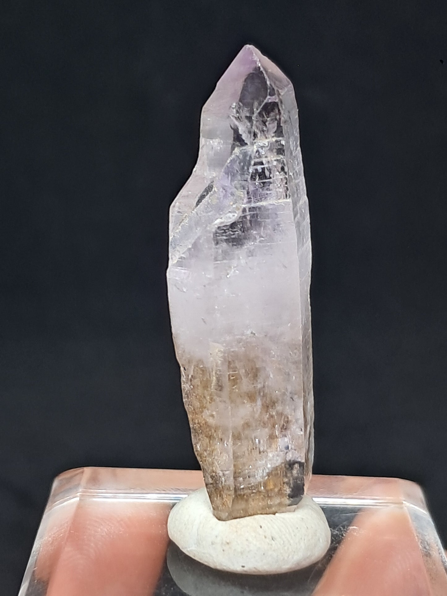 Cristal biterminado de amatista de Veracruz (México) | Punta natural | Ejemplar mineral n.° VA39