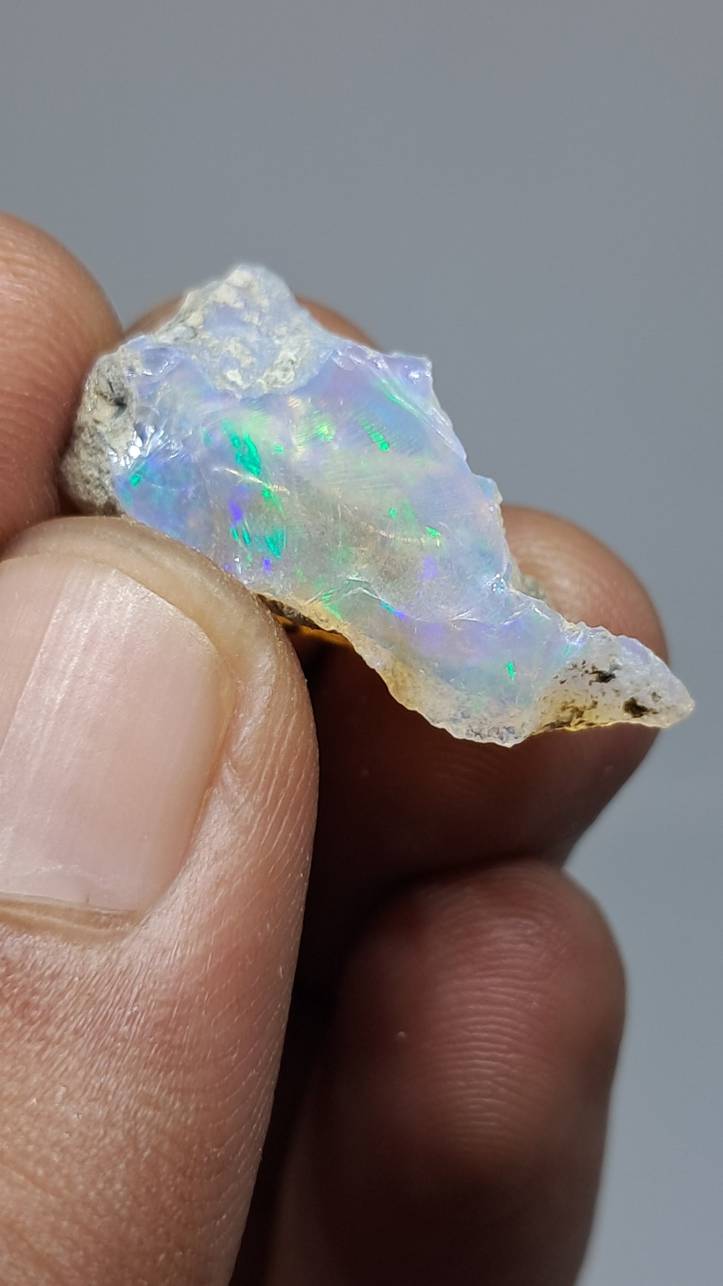 Natural Ethiopian Opal Rough | White Hydrophane Opal with Bright Play of Color #OP25