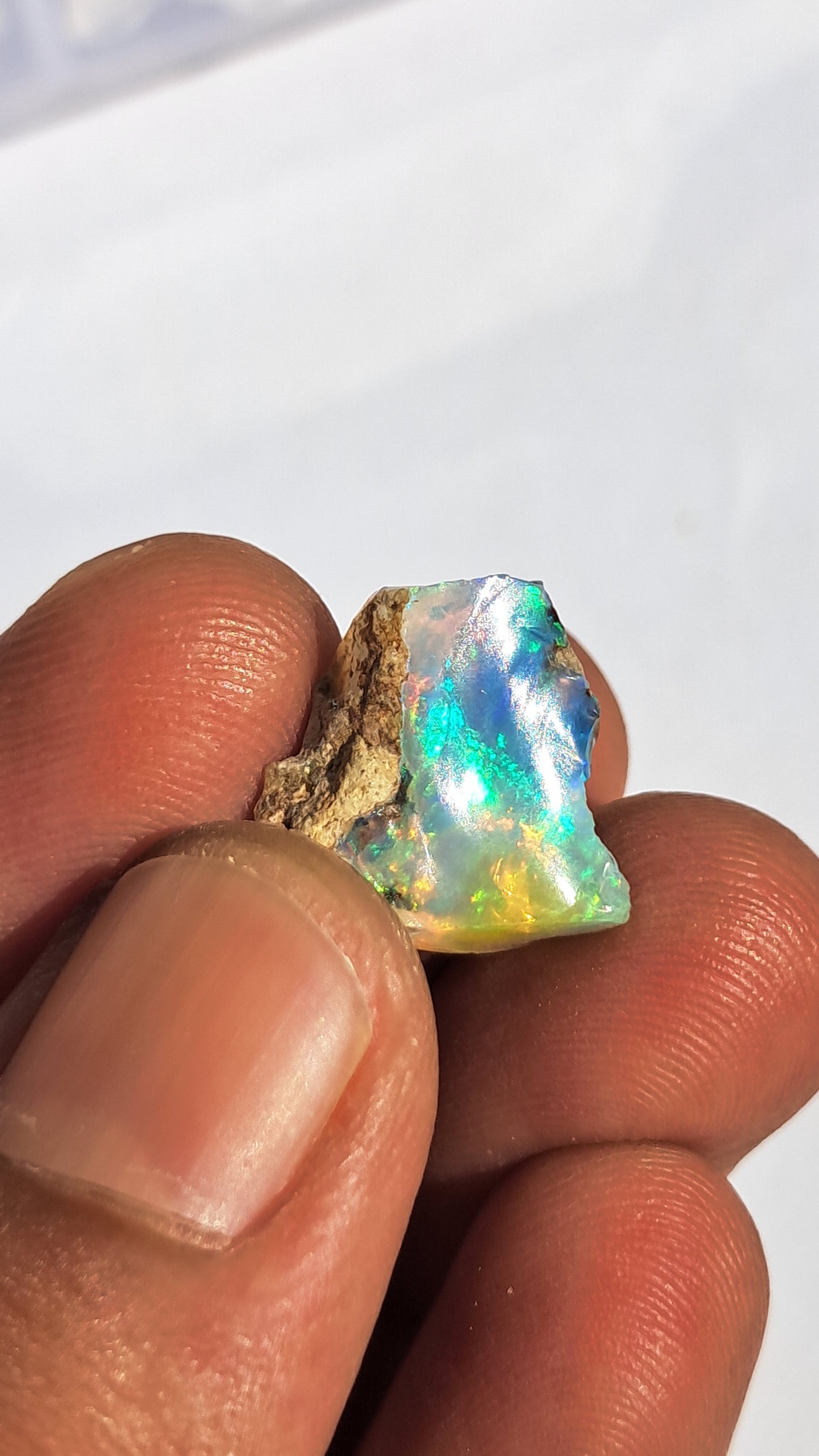 Natural Ethiopian Opal Rough | White Hydrophane Opal with Bright Play of Color #OP15