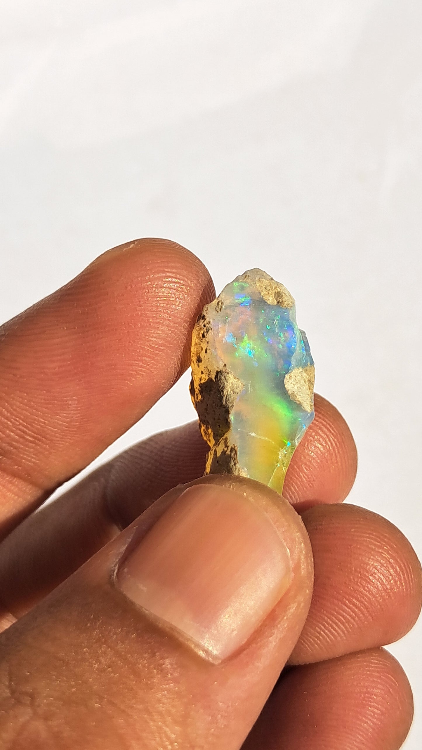 Natural Ethiopian Opal Rough | White Hydrophane Opal with Bright Play of Color #OP16