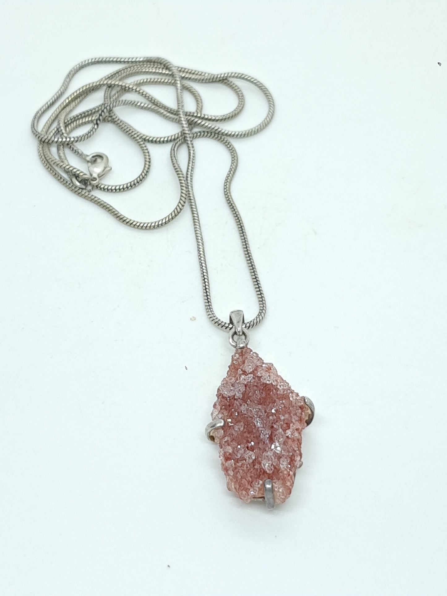 Druzzy *Rare* Pink Apophyllite Silver Pendant | Handcrafted Jewelry #JL42
