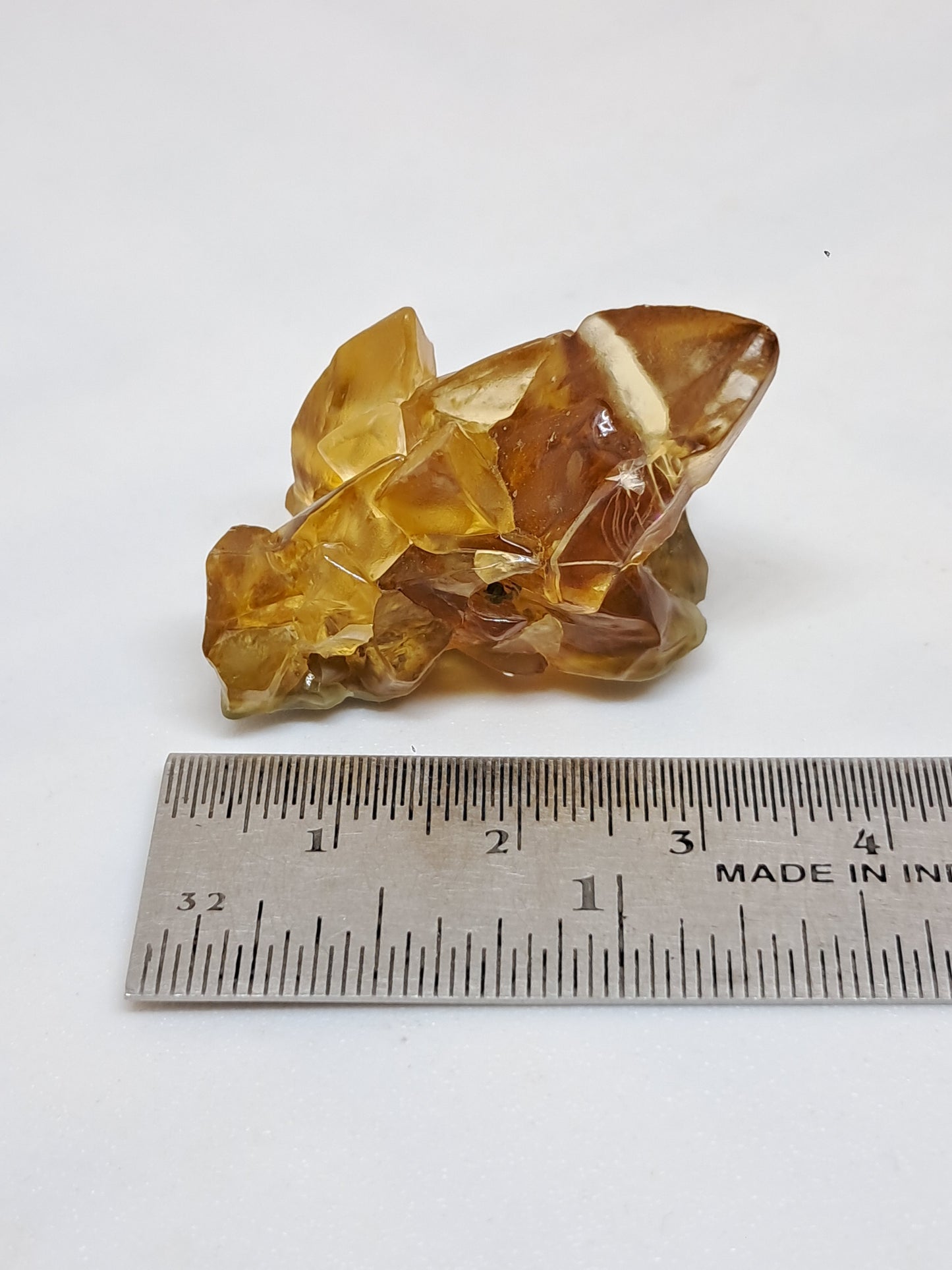 Calcita amarilla miel (Maharashtra) Formación de diente de perro | Cristal natural | Ejemplar mineral n.° CA25