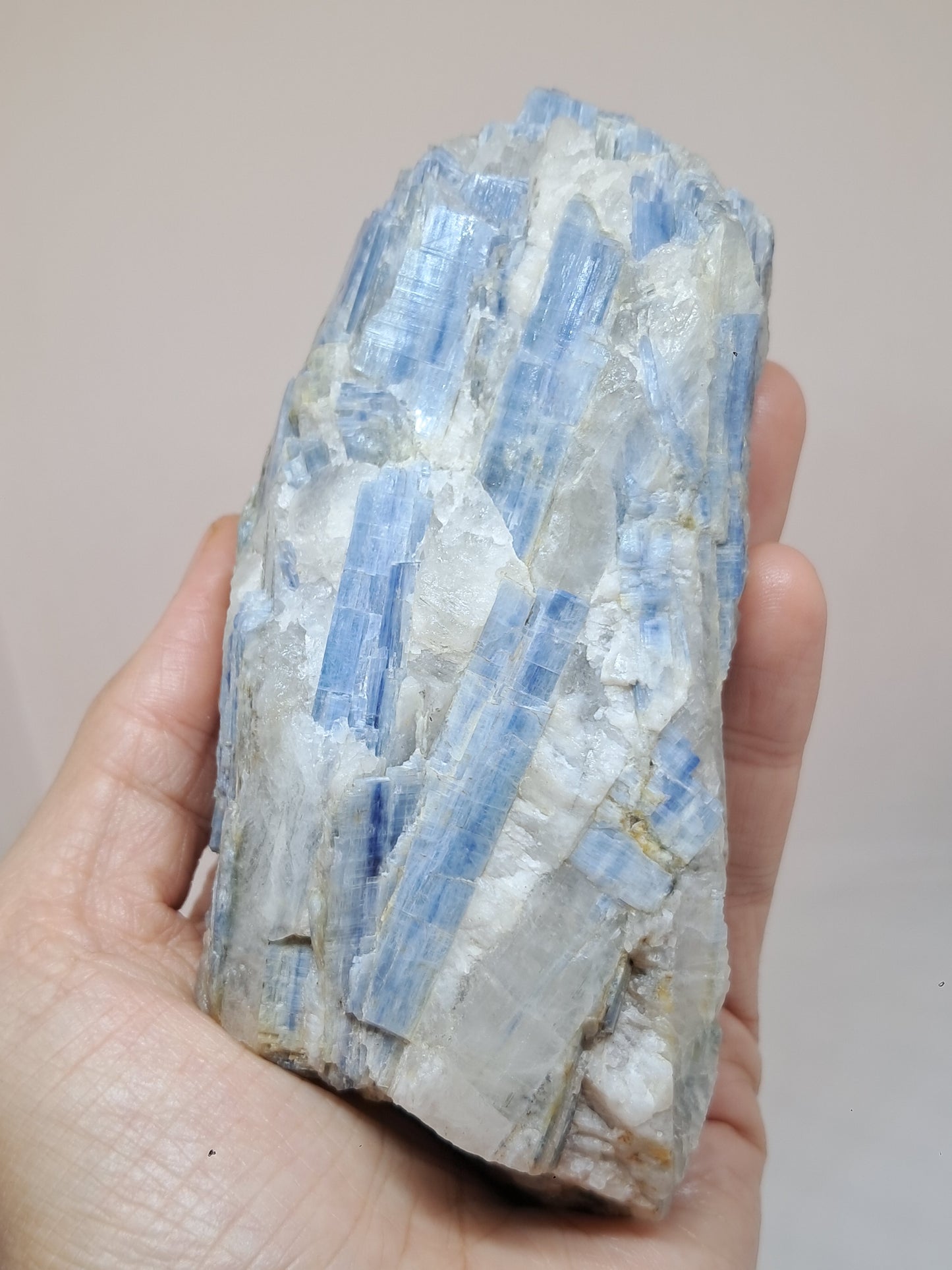 Blue Kyanite Cluster w/ Quartz (Tamil Nadu) Natural Mineral Specimen #KY1