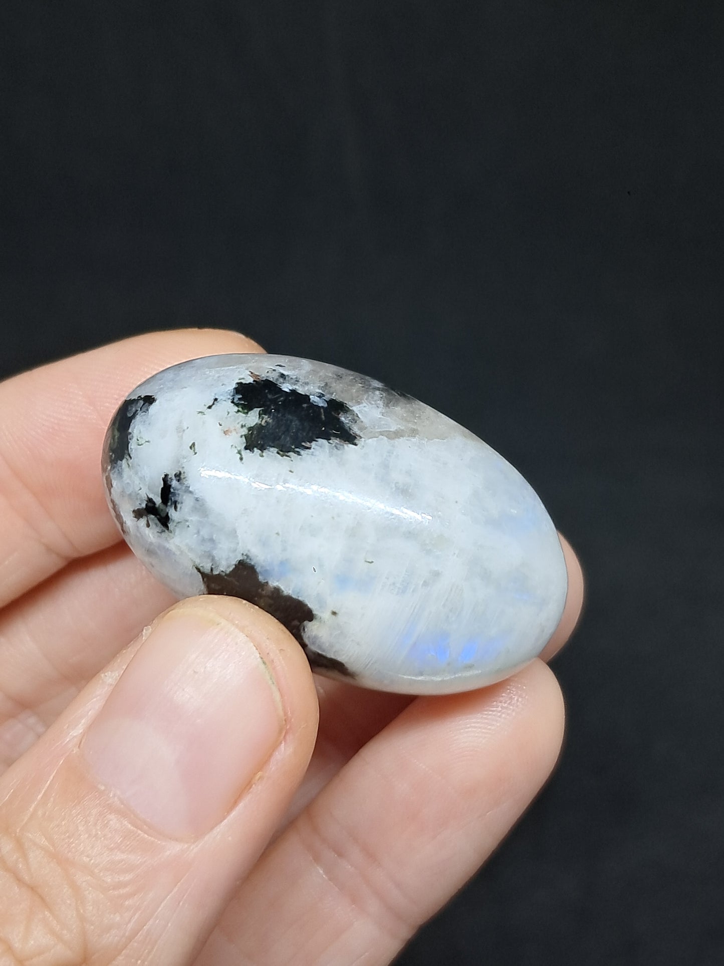Rainbow Moonstone Shivalingam | White Labradorite | Natural Polished Stone
