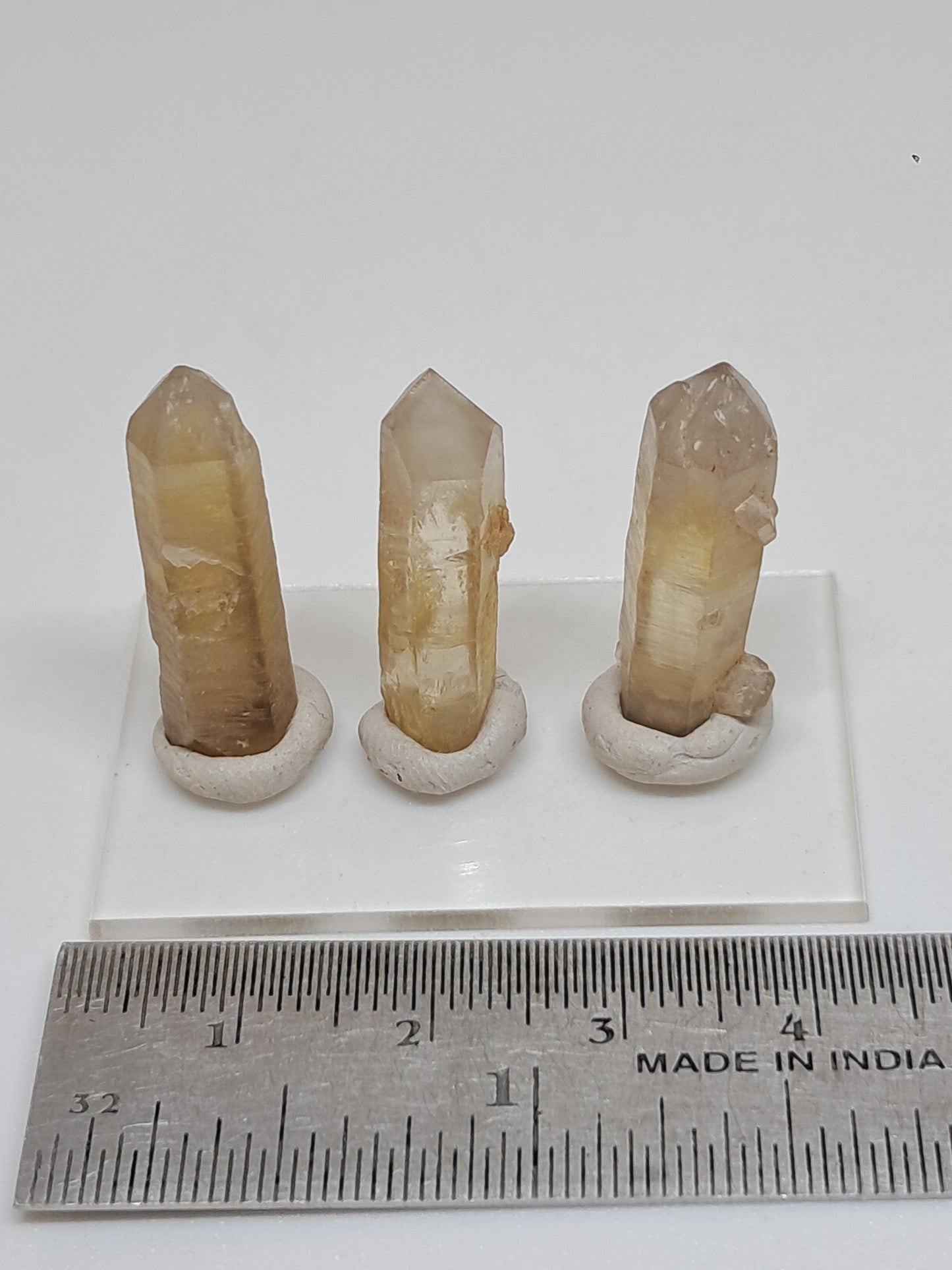 Set of 3 Natural Citrine Crystal Points w/ Phantoms (Karur) #CTN36
