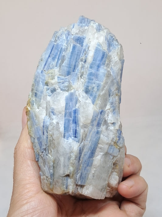 Blue Kyanite Cluster w/ Quartz (Tamil Nadu) Natural Mineral Specimen #KY1