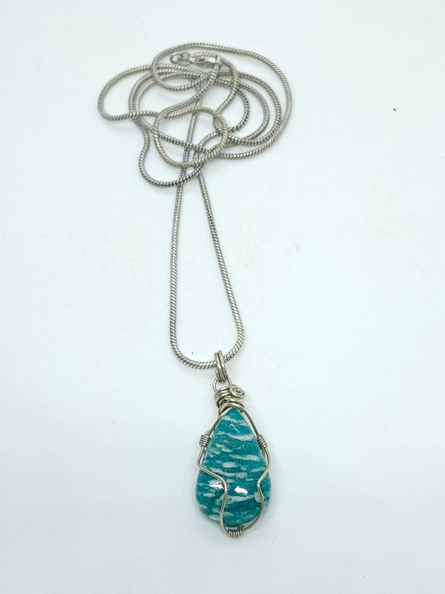 Amazonite Pendant | Handcrafted Jewelry | Unique Necklace #JL56