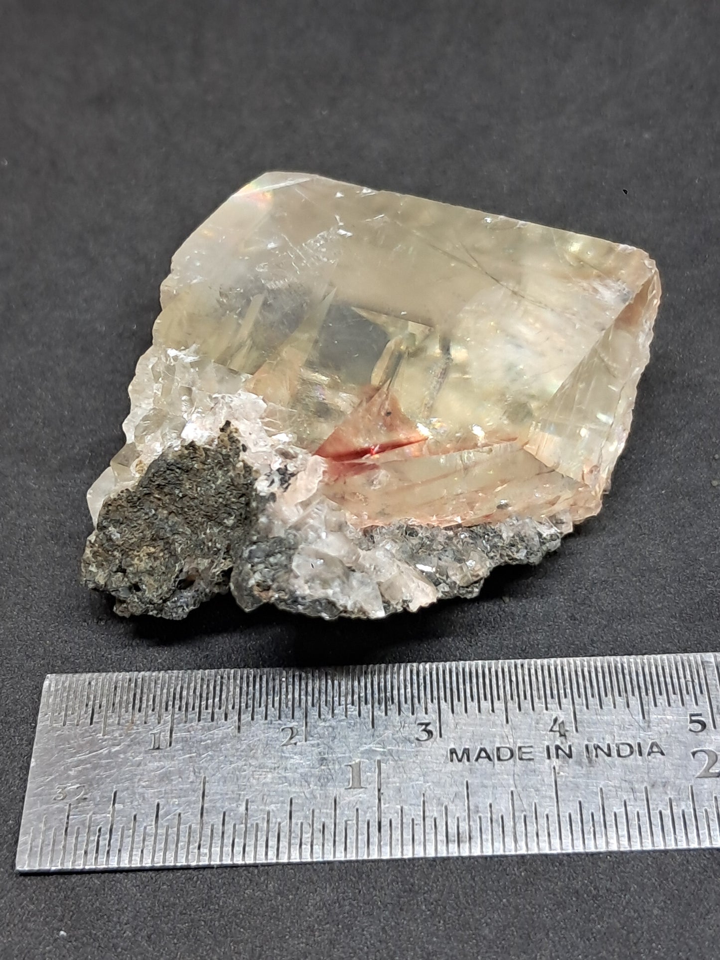 Calcita de frambuesa mohosa *Hallazgo raro* (Pithampur) Cristal natural | Piedra en bruto | Muestra mineral #CA33