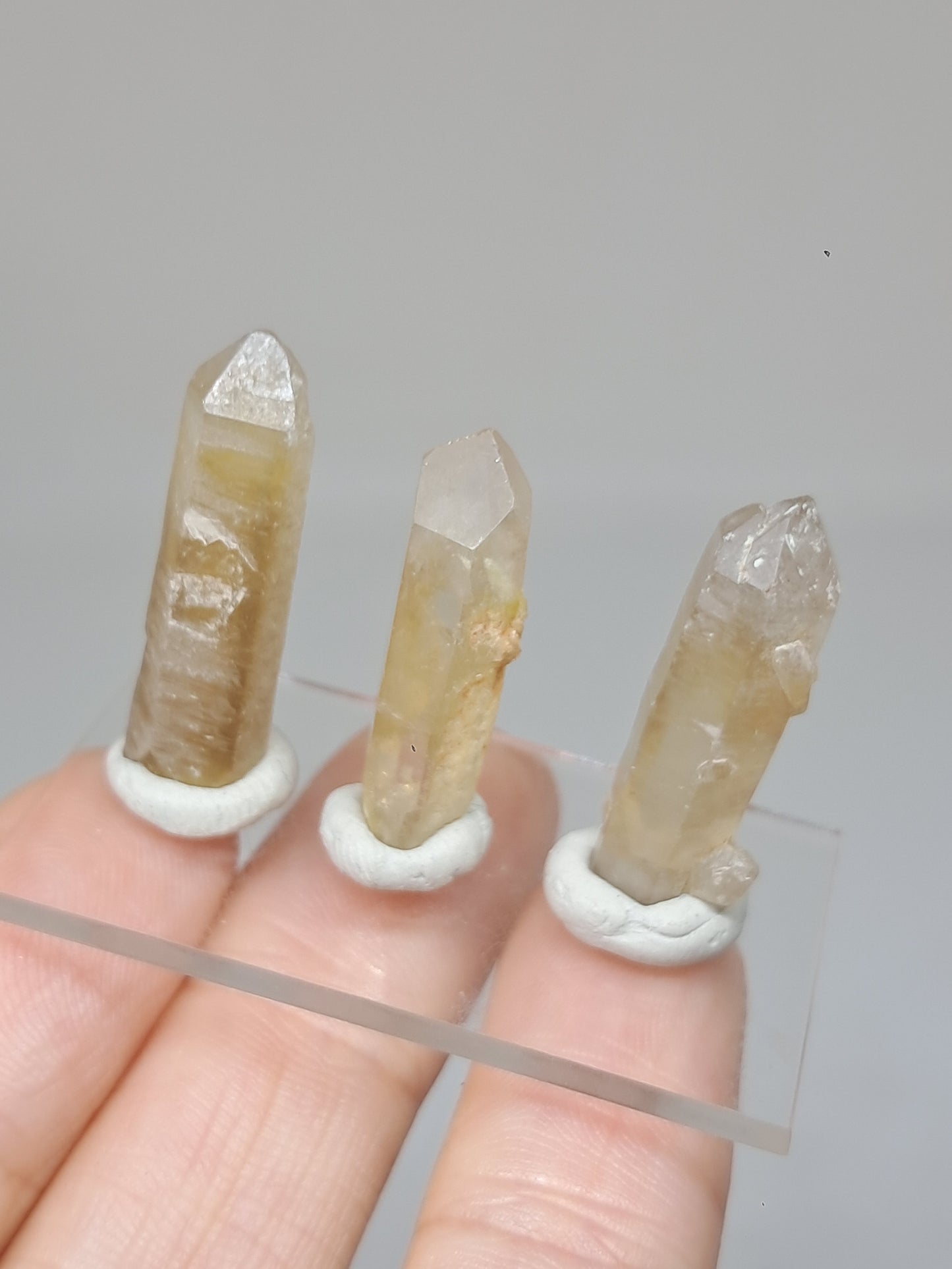 Set of 3 Natural Citrine Crystal Points w/ Phantoms (Karur) #CTN36