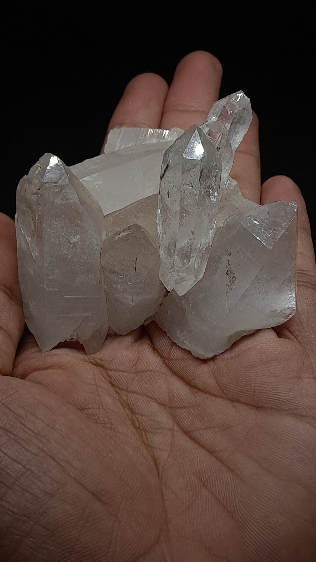 Himalayan Clear Quartz (Kullu) Natural Cluster | Black Rutile Inclusions | Double Termination #CH91